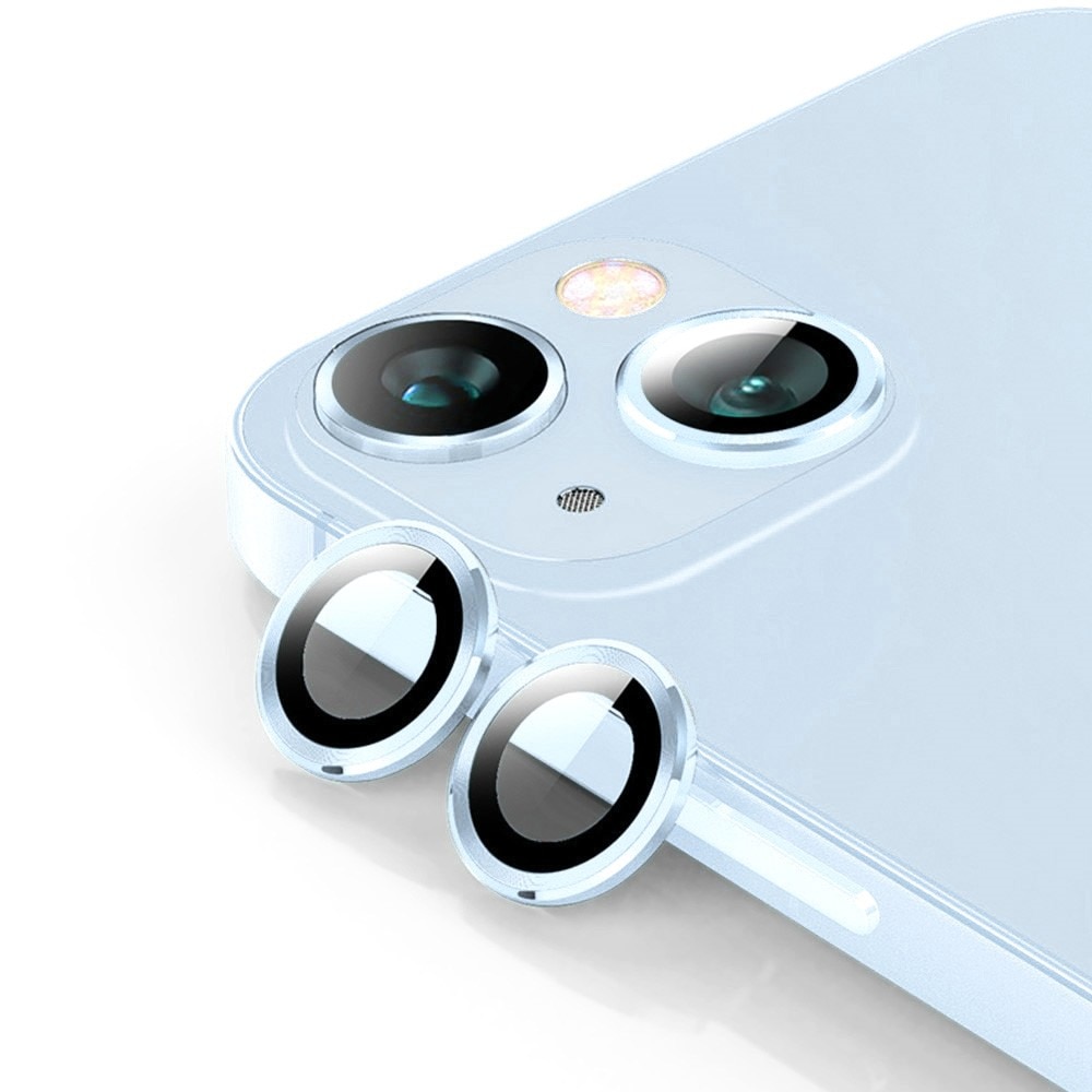 Linsskydd Aluminium + Härdat Glas iPhone 15 Plus blå