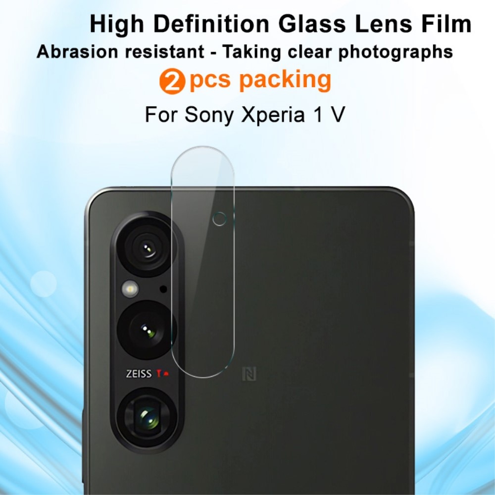 2-pack Härdat Glas Linsskydd Sony Xperia 1 V transparent