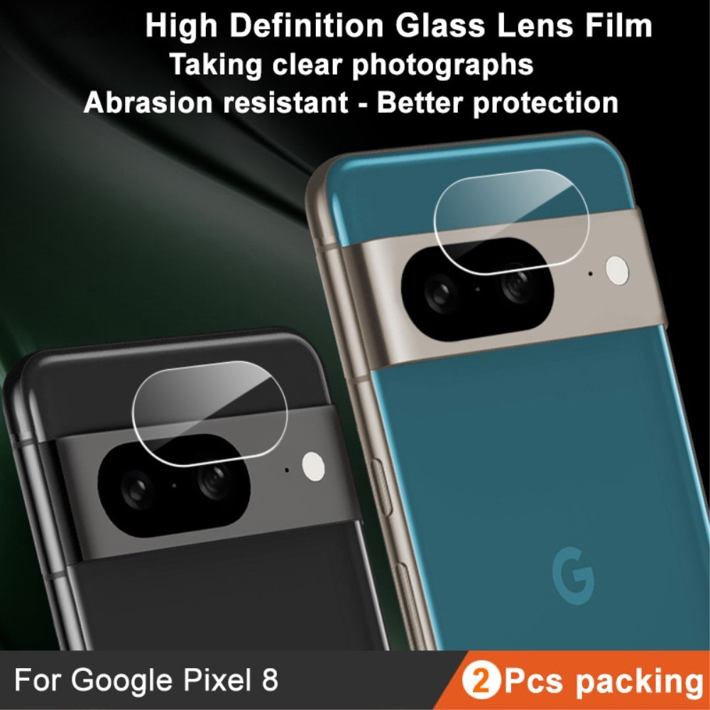 2-pack Härdat Glas Linsskydd Google Pixel 8 transparent