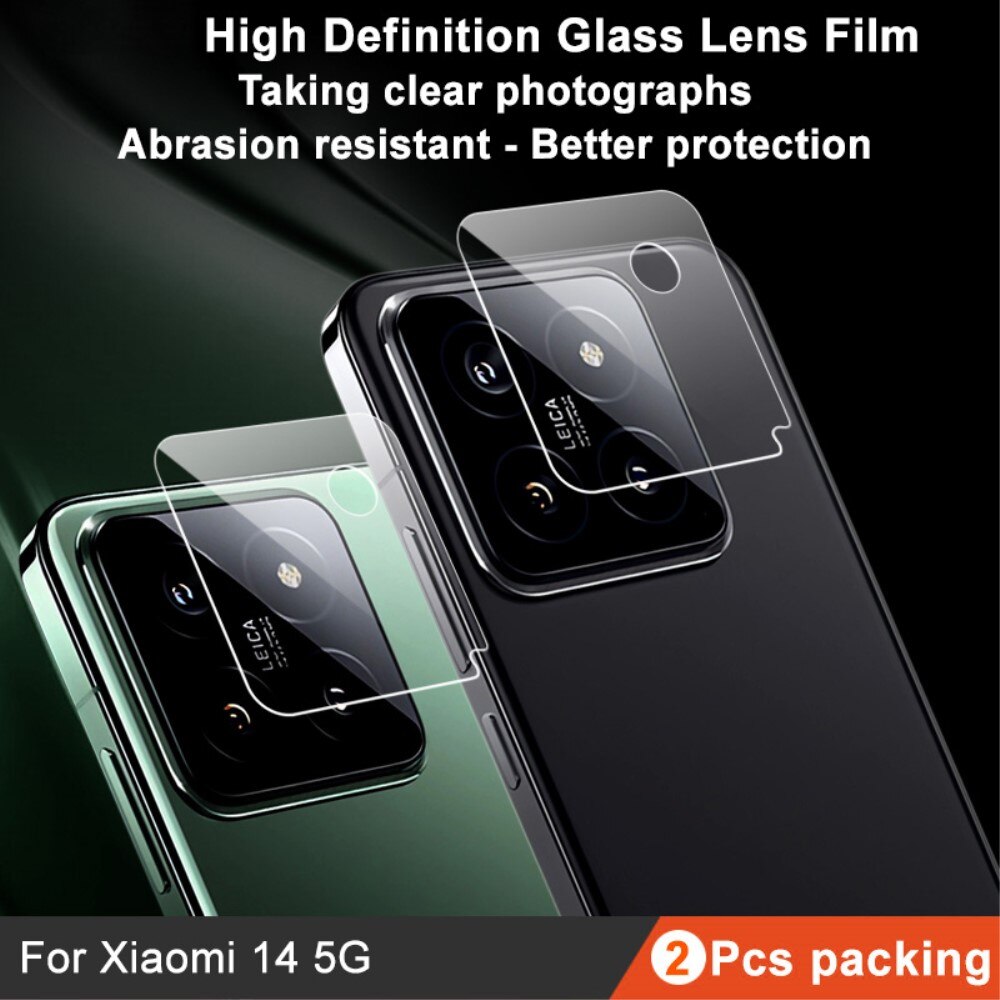 2-pack Härdat Glas Linsskydd Xiaomi 14 transparent