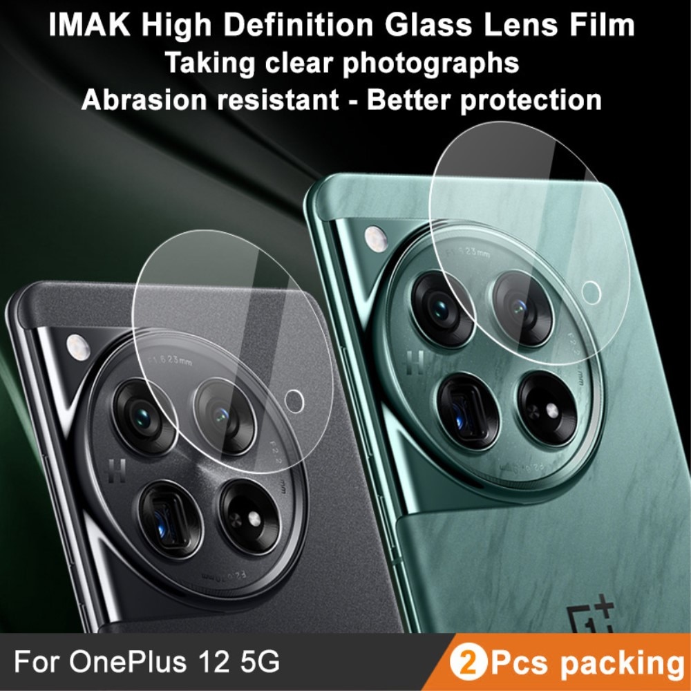 2-pack Härdat Glas Linsskydd OnePlus 12 transparent