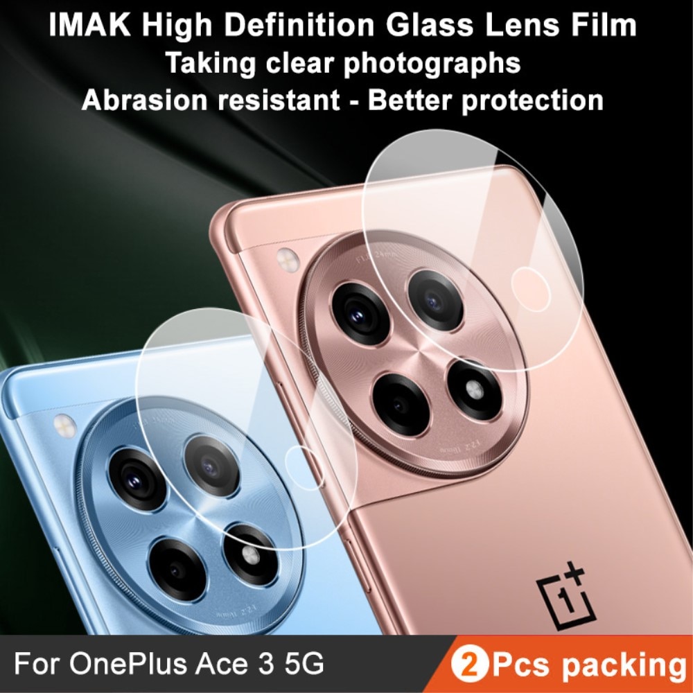 2-pack Härdat Glas Linsskydd OnePlus 12R transparent