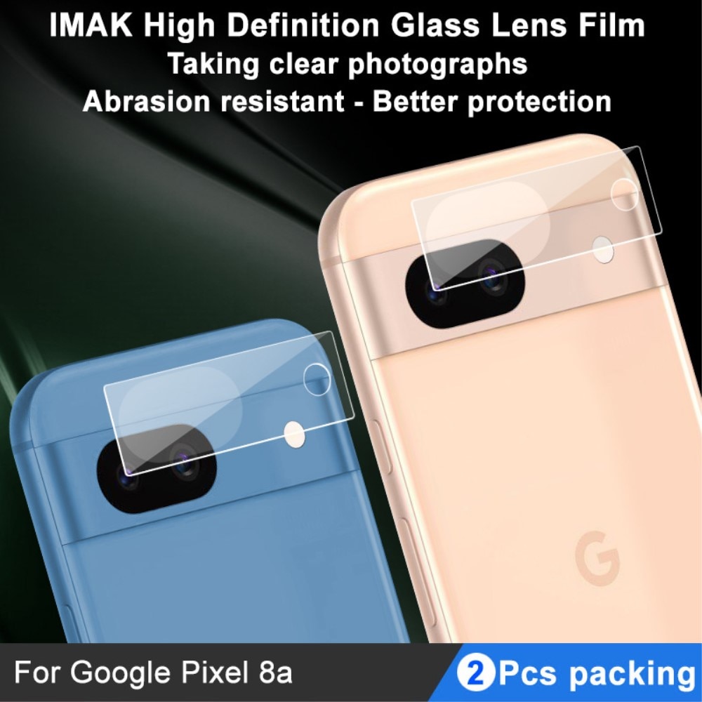 2-pack Härdat Glas Kameraskydd Google Pixel 8a transparent