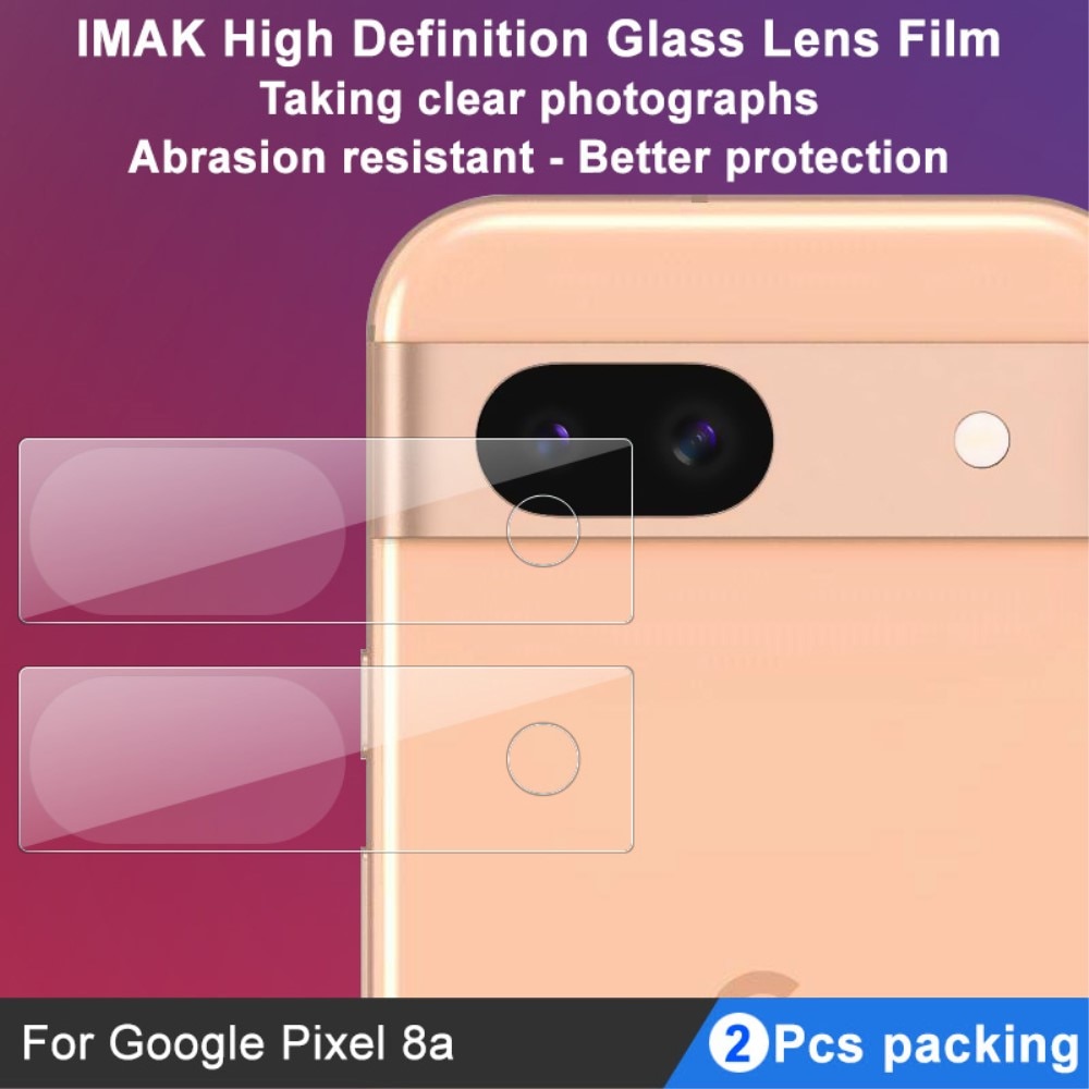 2-pack Härdat Glas Kameraskydd Google Pixel 8a transparent