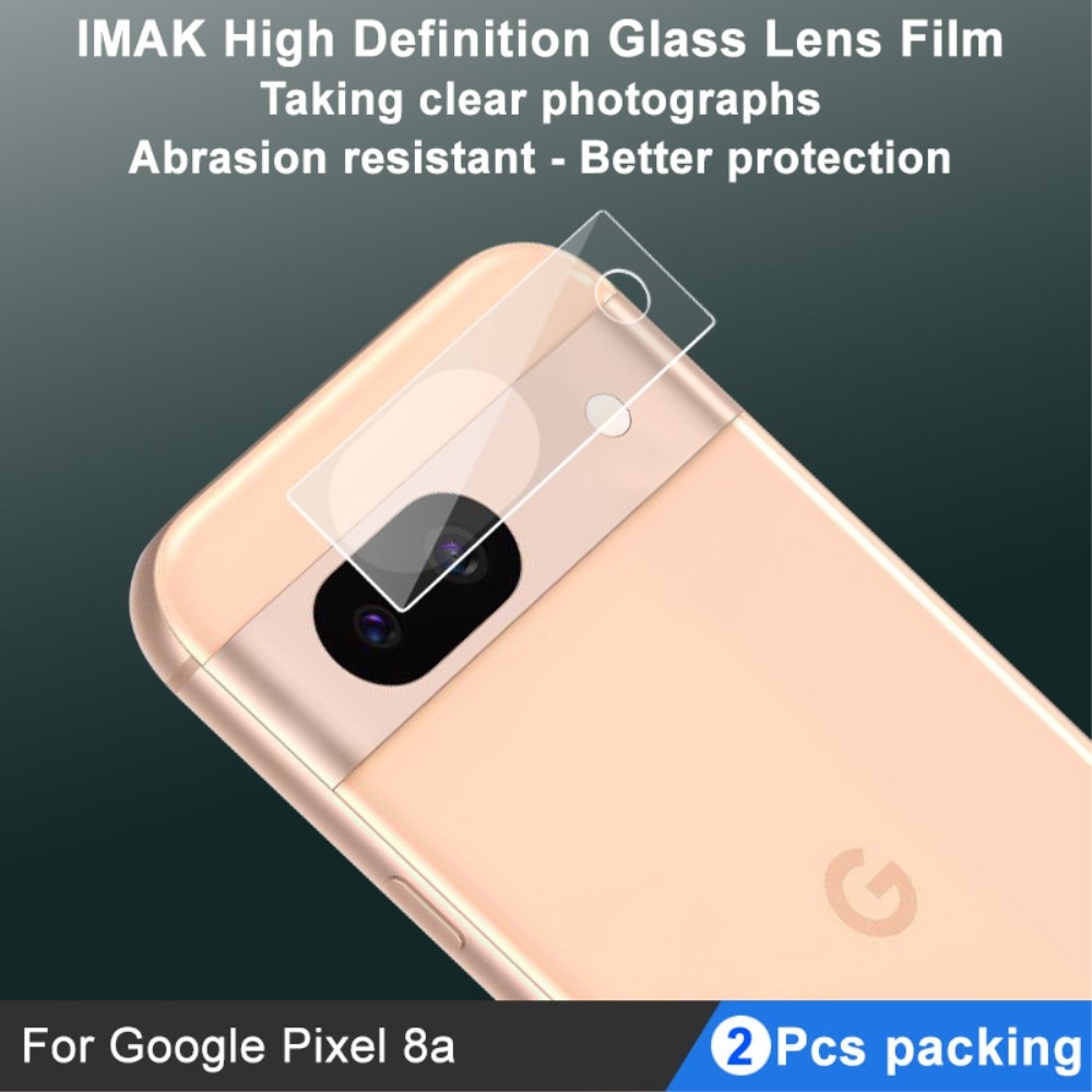 2-pack Härdat Glas Kameraskydd Google Pixel 8a transparent