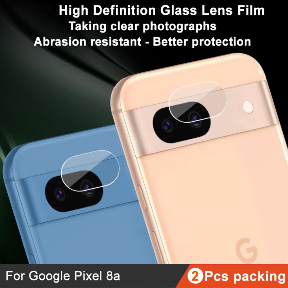 2-pack Härdat Glas Linsskydd Google Pixel 8a transparent