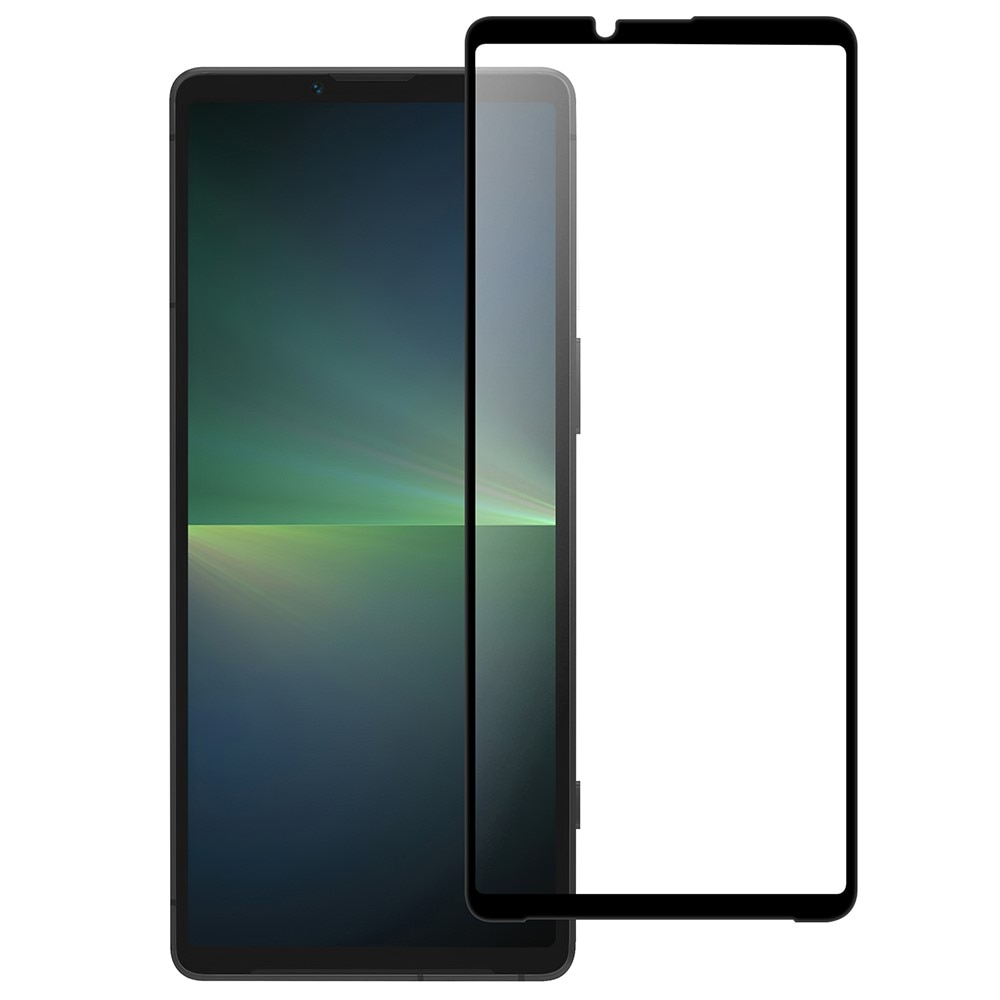 Heltäckande Härdat Glas Skärmskydd Sony Xperia 10 VI svart