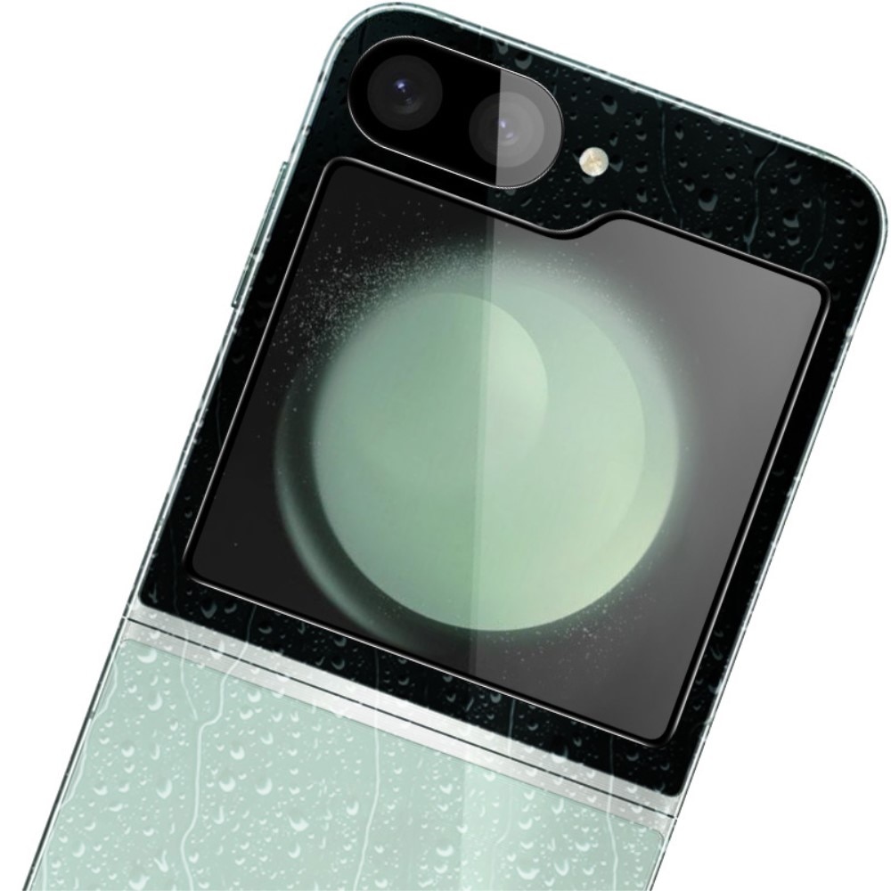 Härdat Glas Linsskydd + Ytterskärmskydd Samsung Galaxy Z Flip 7 FE Svart