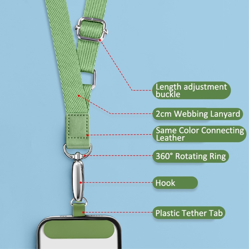 Universal Adjustable Phone Shoulder Strap svart