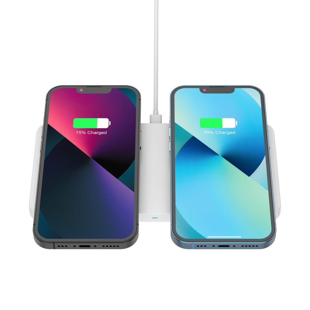 2-in-1 Magnetisk Trådlös laddningsplatta 30W Vit