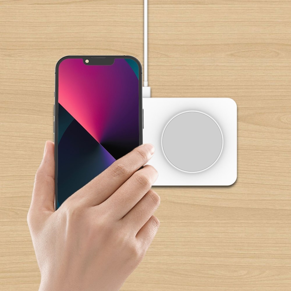 2-in-1 Magnetisk Trådlös laddningsplatta 30W Vit