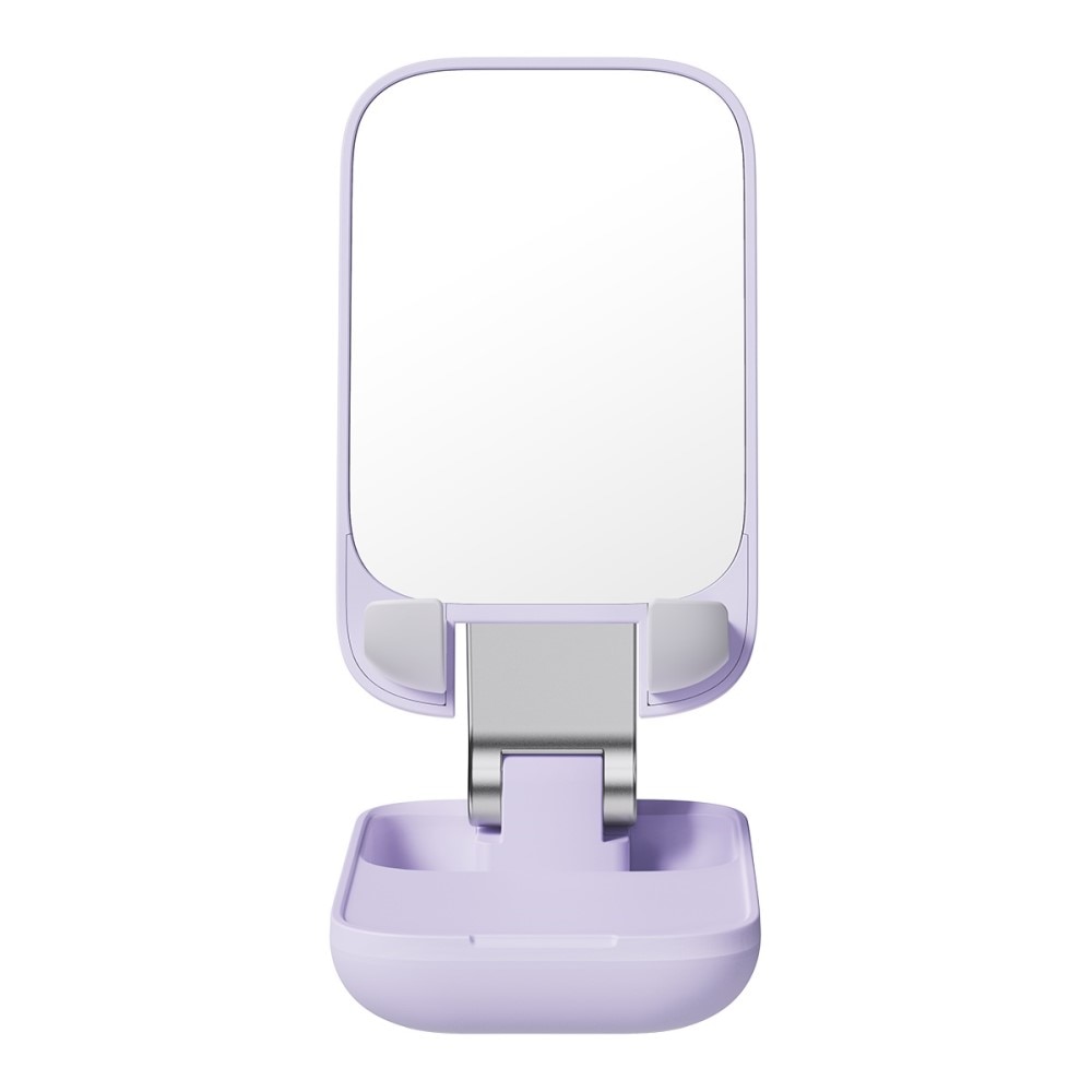 Vikbart Bordsställ med Spegel för Mobil lila