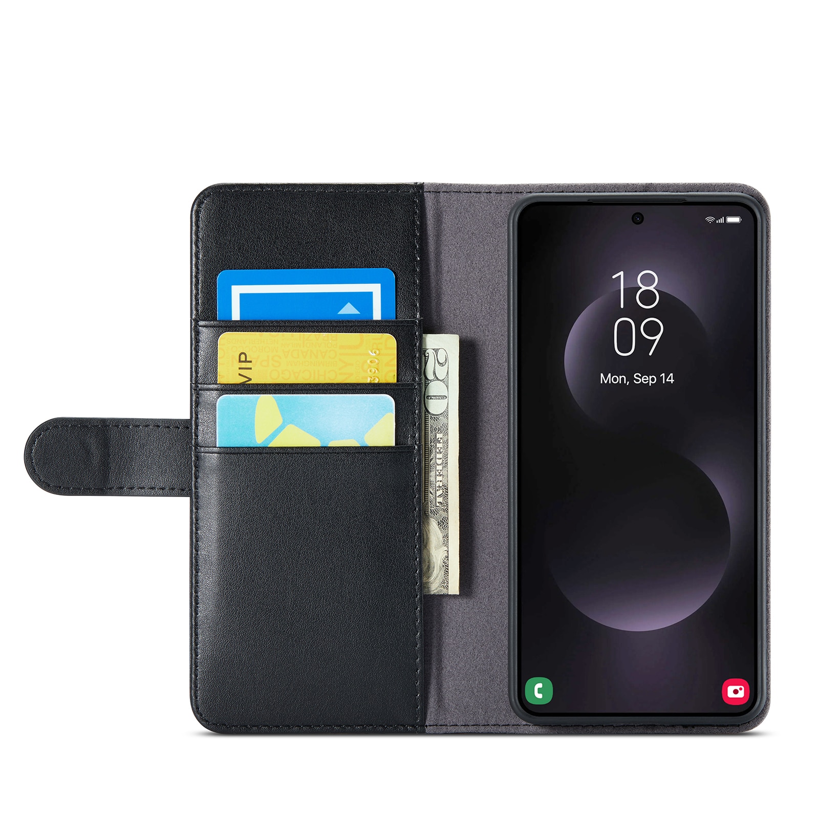 Äkta Läderfodral Samsung Galaxy S25 Edge Svart