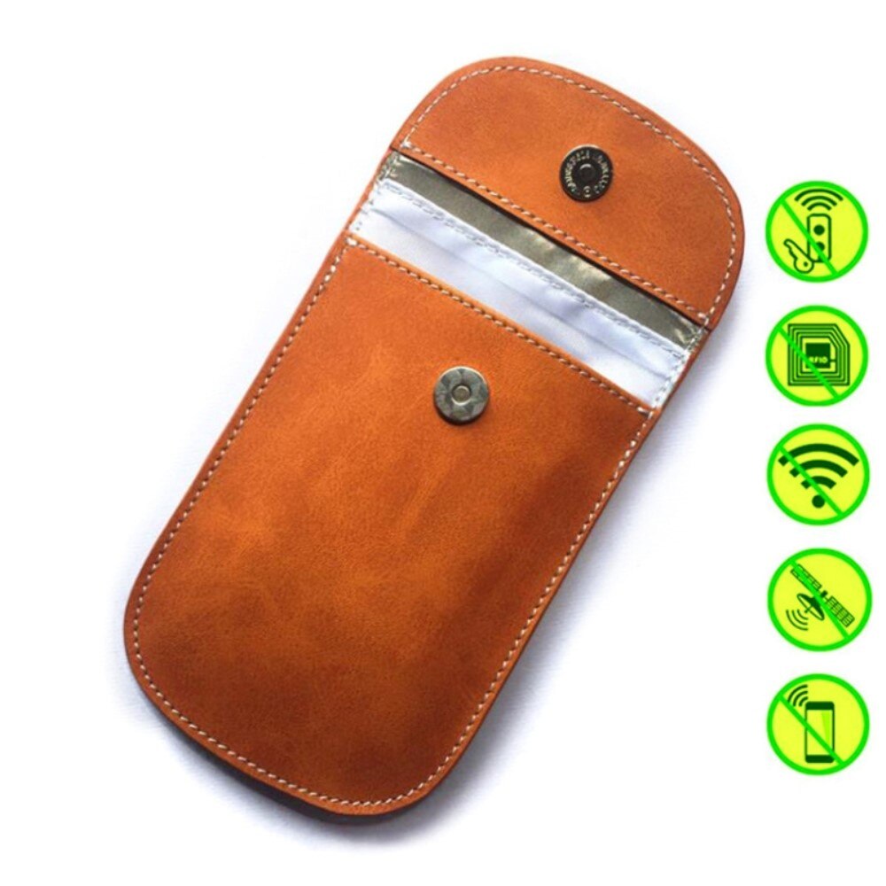 Bilnyckelfodral RFID-skydd Läder brun