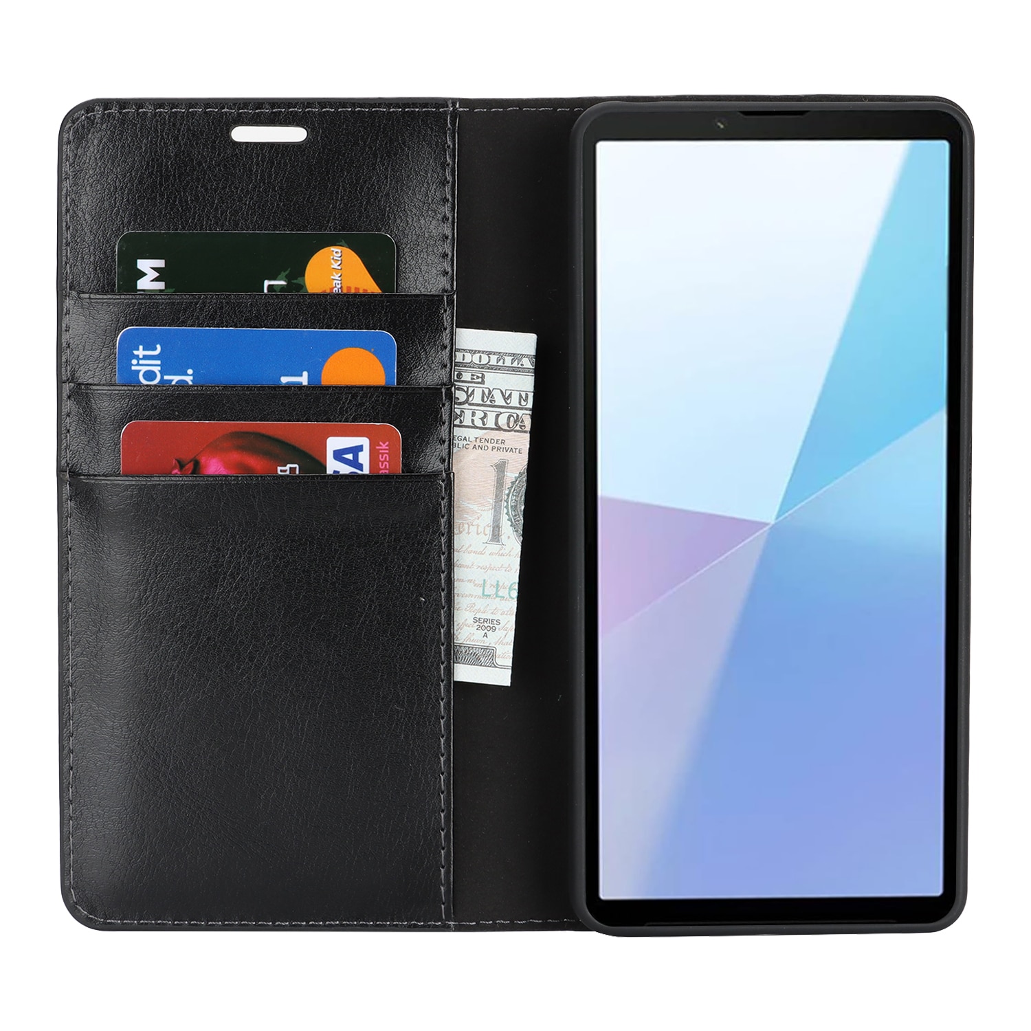 Mobilfodral Äkta Läder Sony Xperia 10 VII Svart