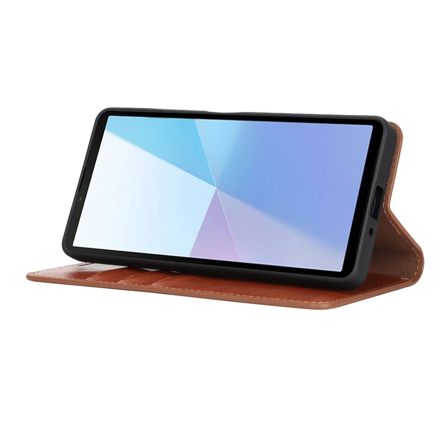 Mobilfodral Äkta Läder Sony Xperia 10 VII Brun