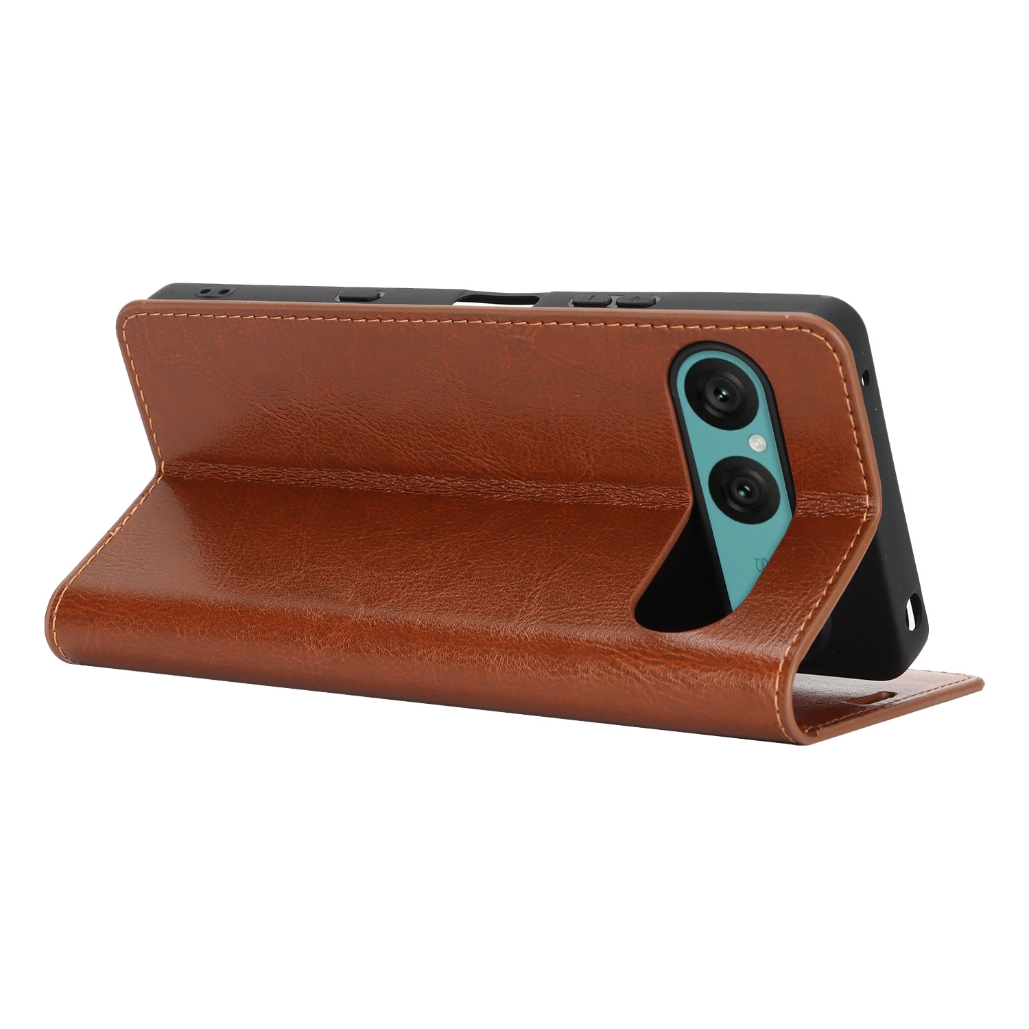 Mobilfodral Äkta Läder Sony Xperia 10 VII Brun