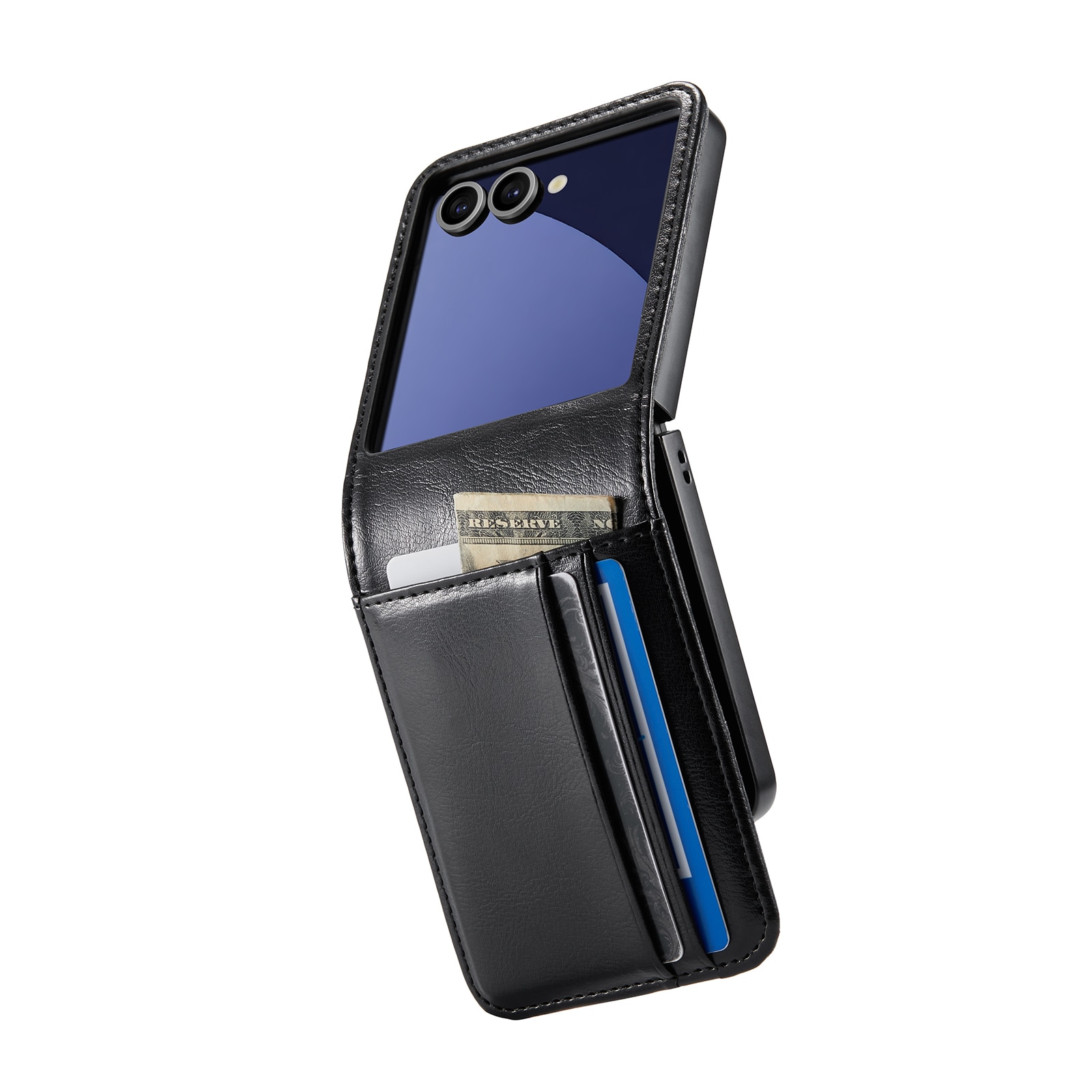 Äkta Läderfodral Samsung Galaxy Z Flip 7 Svart