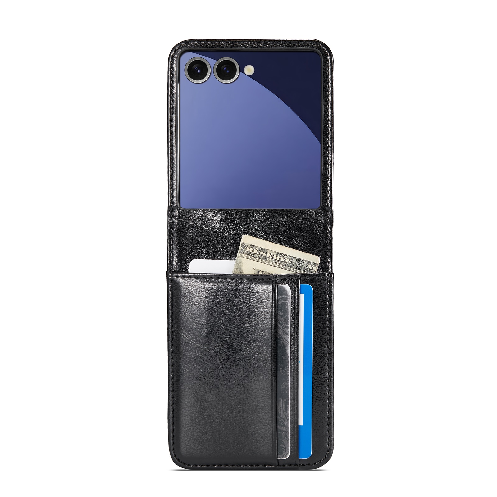 Äkta Läderfodral Samsung Galaxy Z Flip 7 Svart