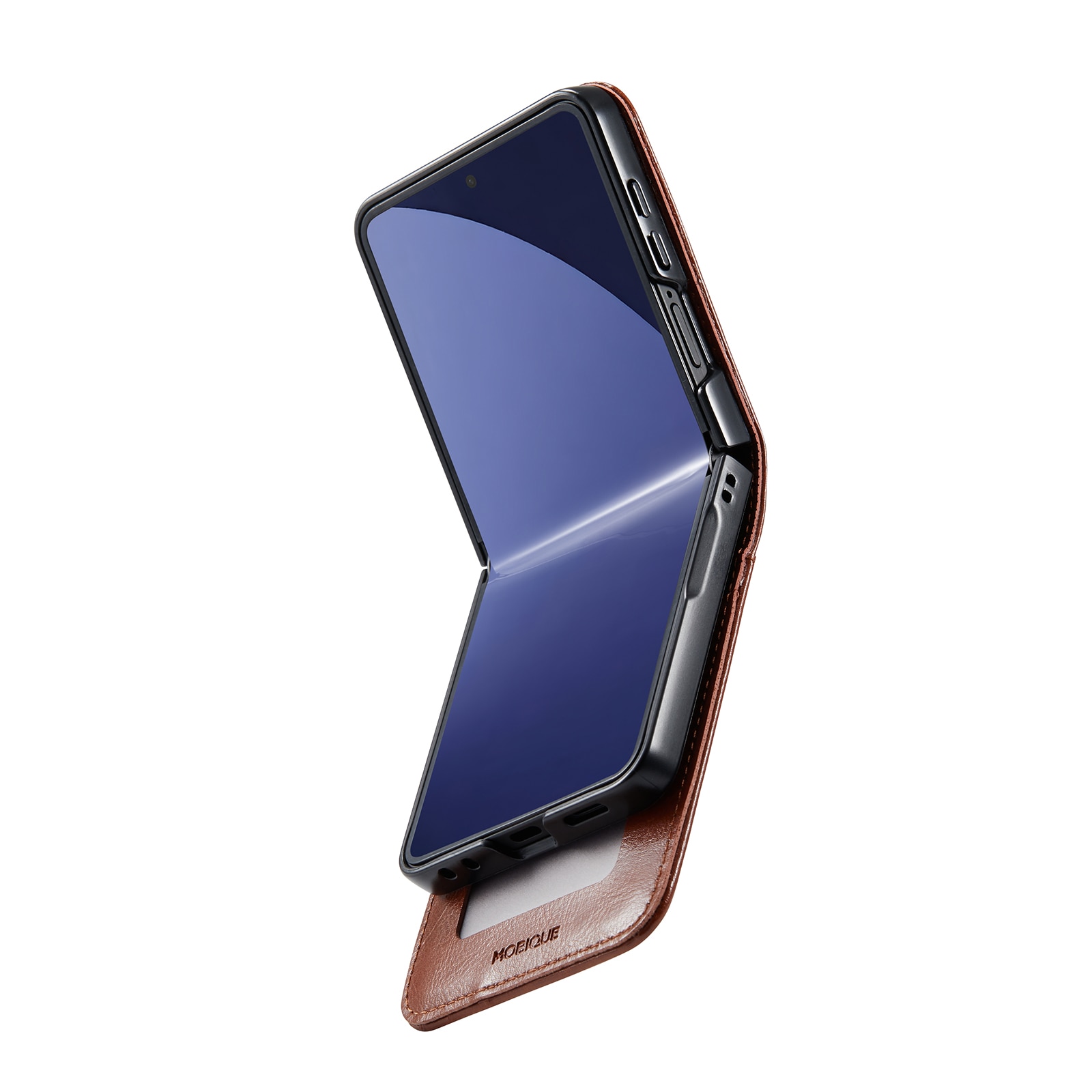 Äkta Läderfodral Samsung Galaxy Z Flip 7 Cognac