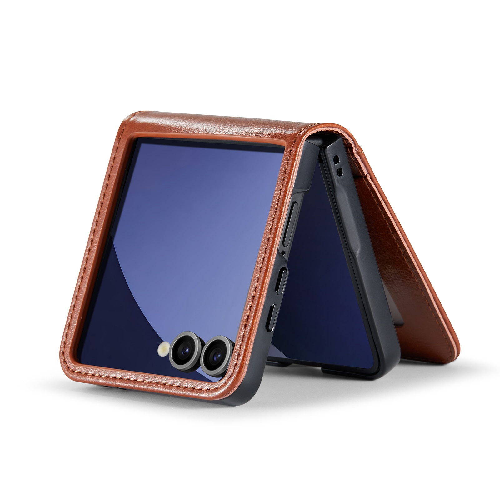 Äkta Läderfodral Samsung Galaxy Z Flip 7 Cognac