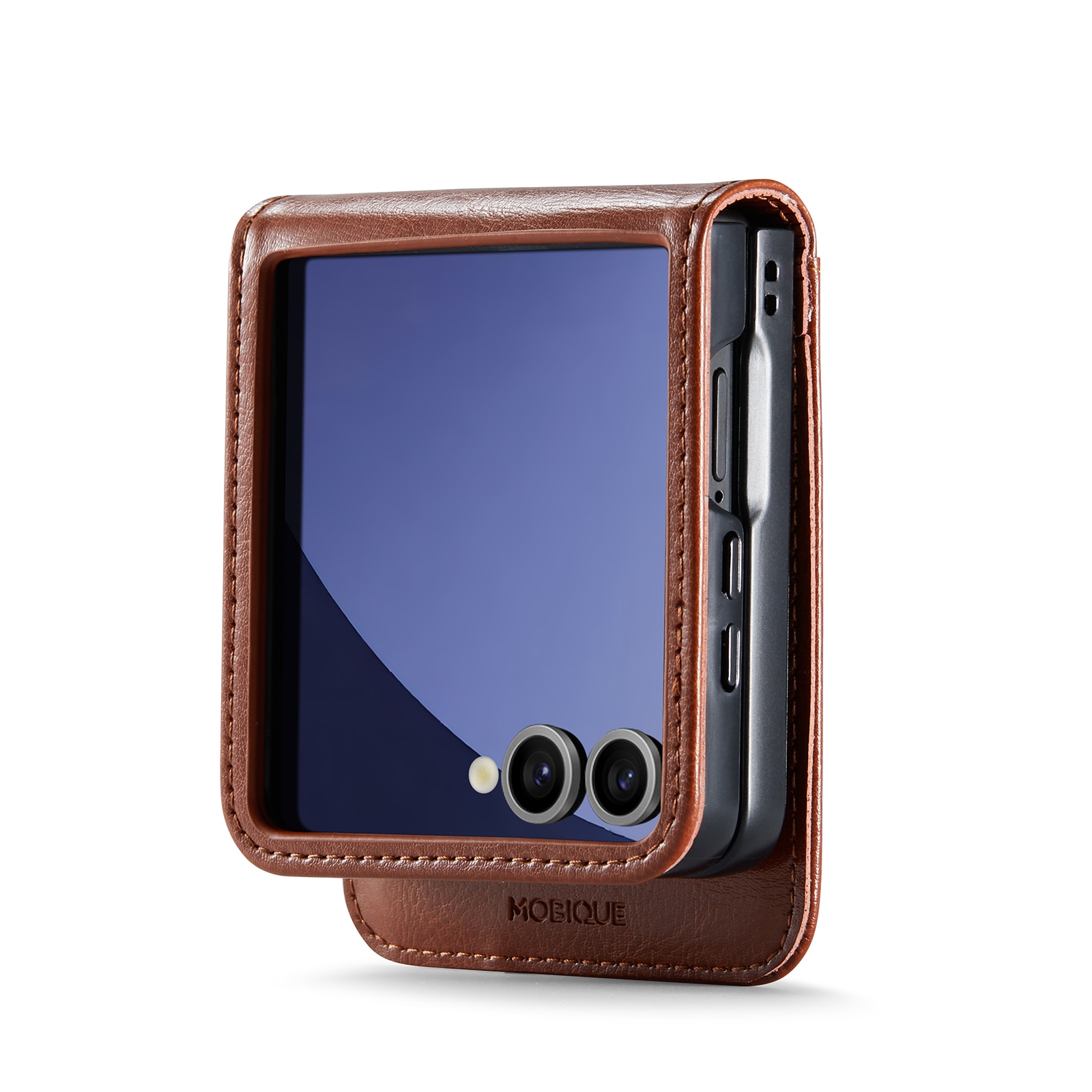 Äkta Läderfodral Samsung Galaxy Z Flip 7 Cognac