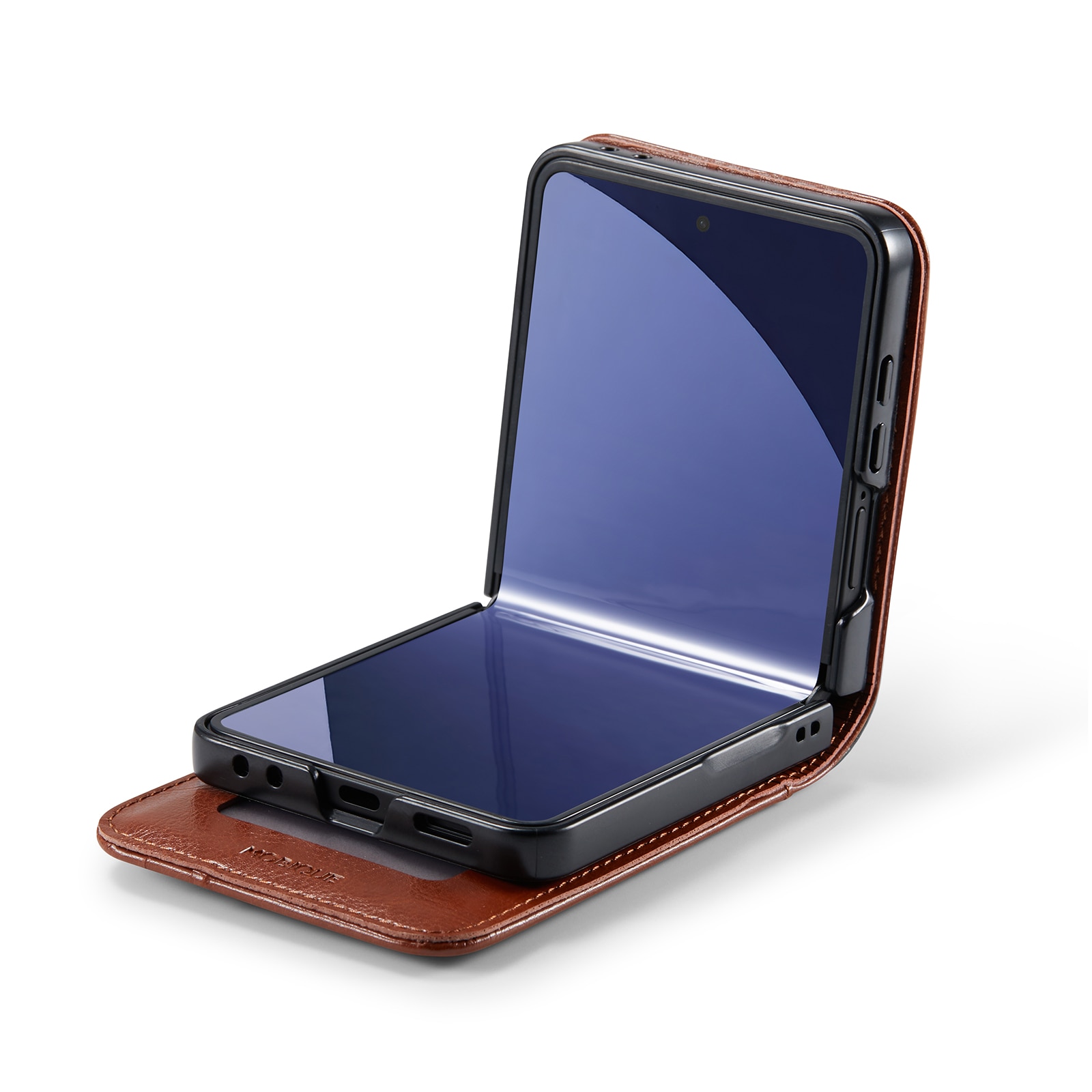 Äkta Läderfodral Samsung Galaxy Z Flip 7 Cognac