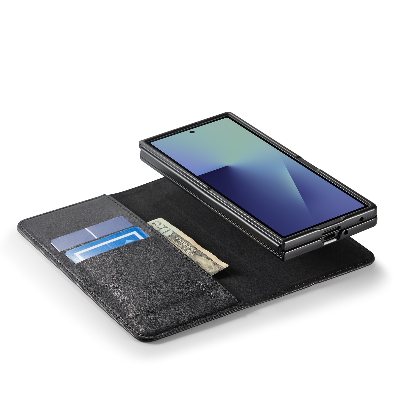 Äkta Läderfodral Samsung Galaxy Z Fold 7 Svart