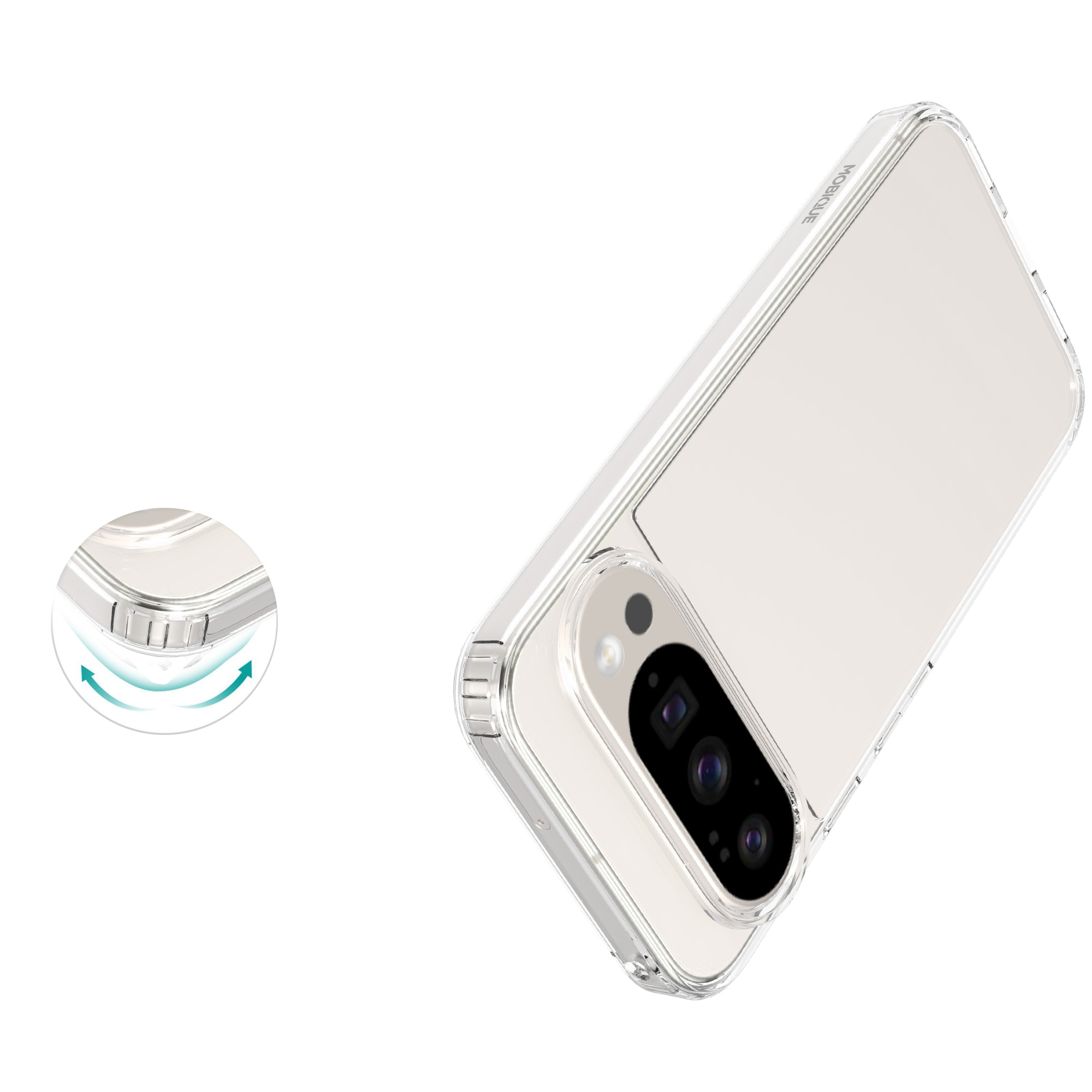 Hybridskal Google Pixel 10 Genomskinlig