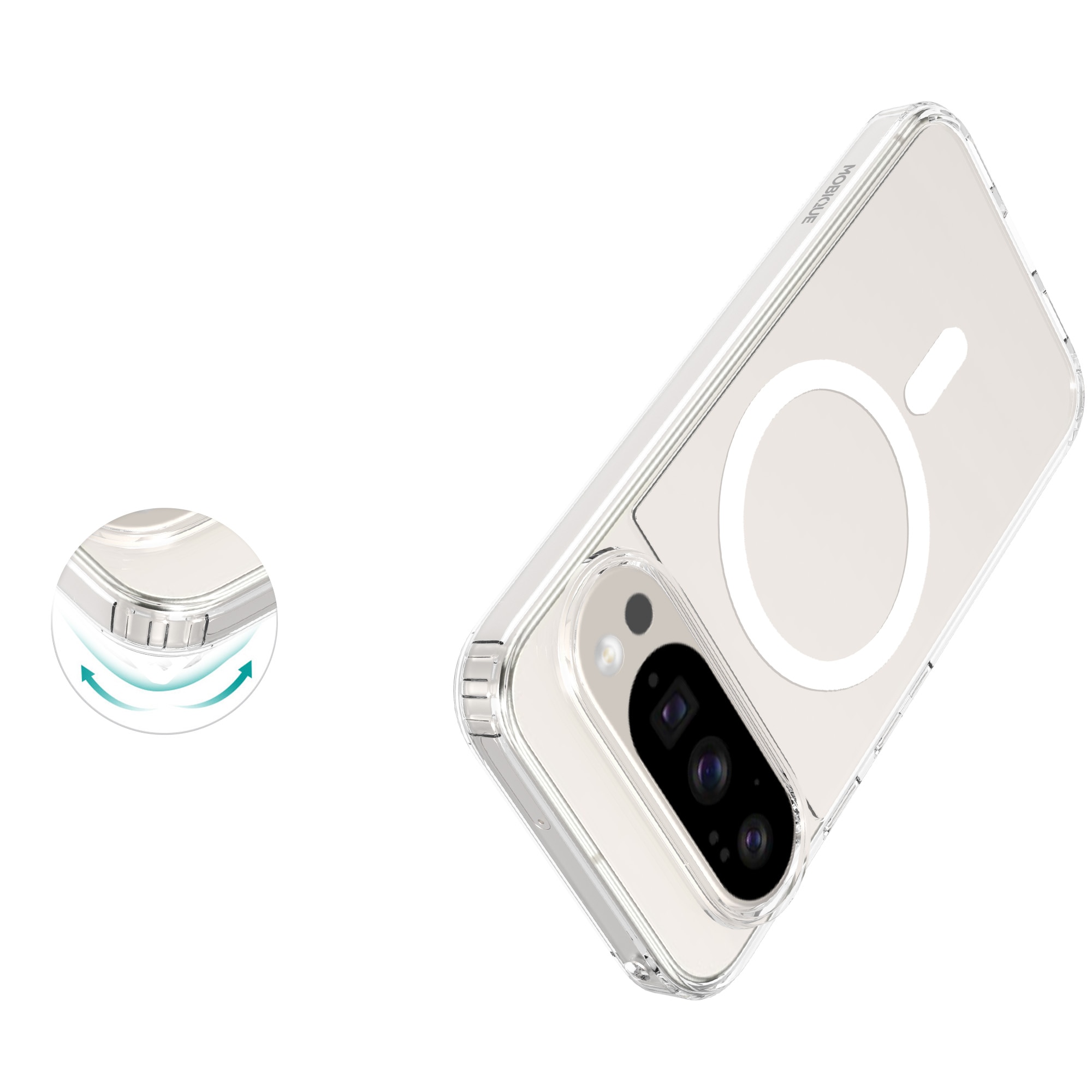 Hybridskal MagSafe Google Pixel 10 Pro XL Genomskinlig