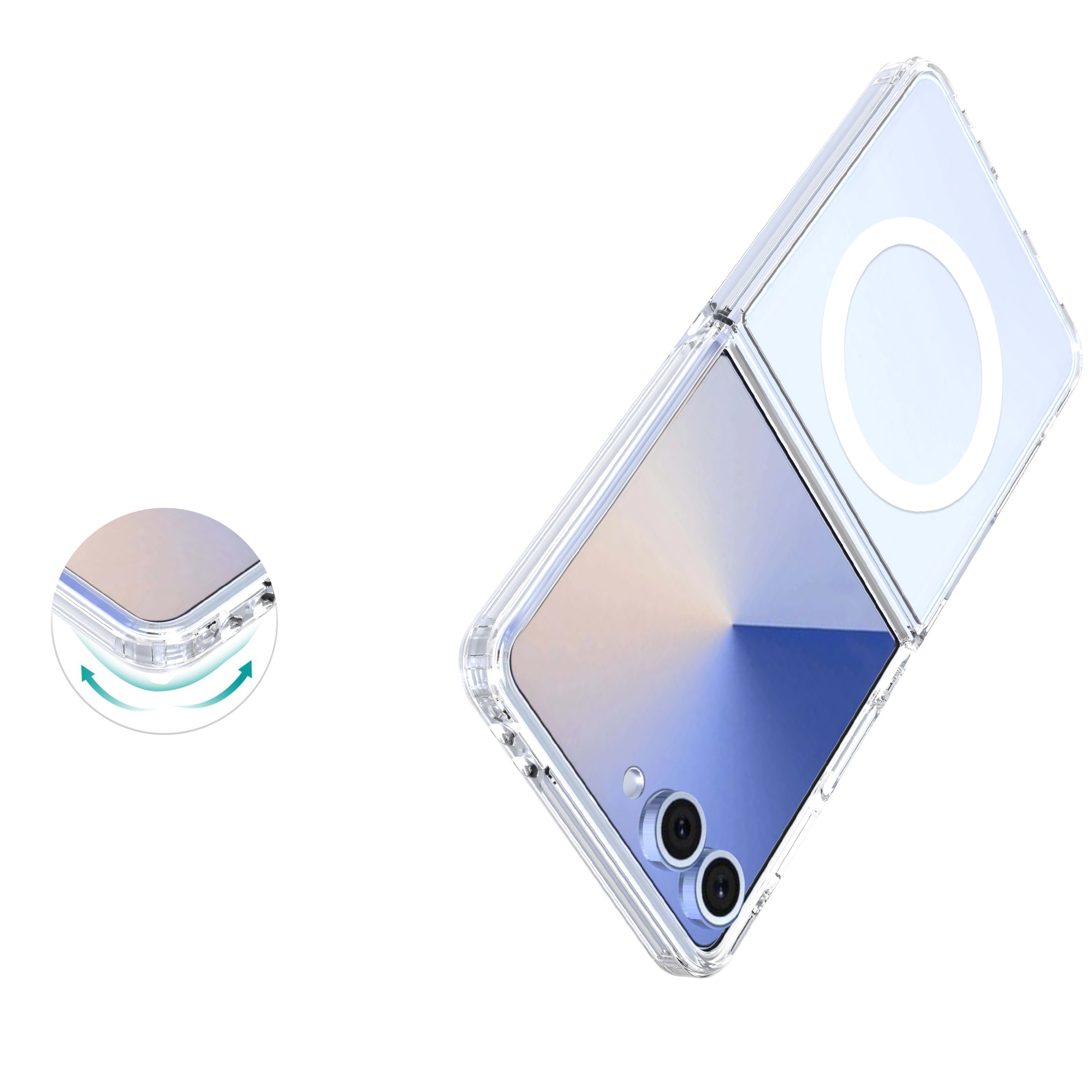 Hybridskal MagSafe Samsung Galaxy Z Flip 7 Genomskinlig