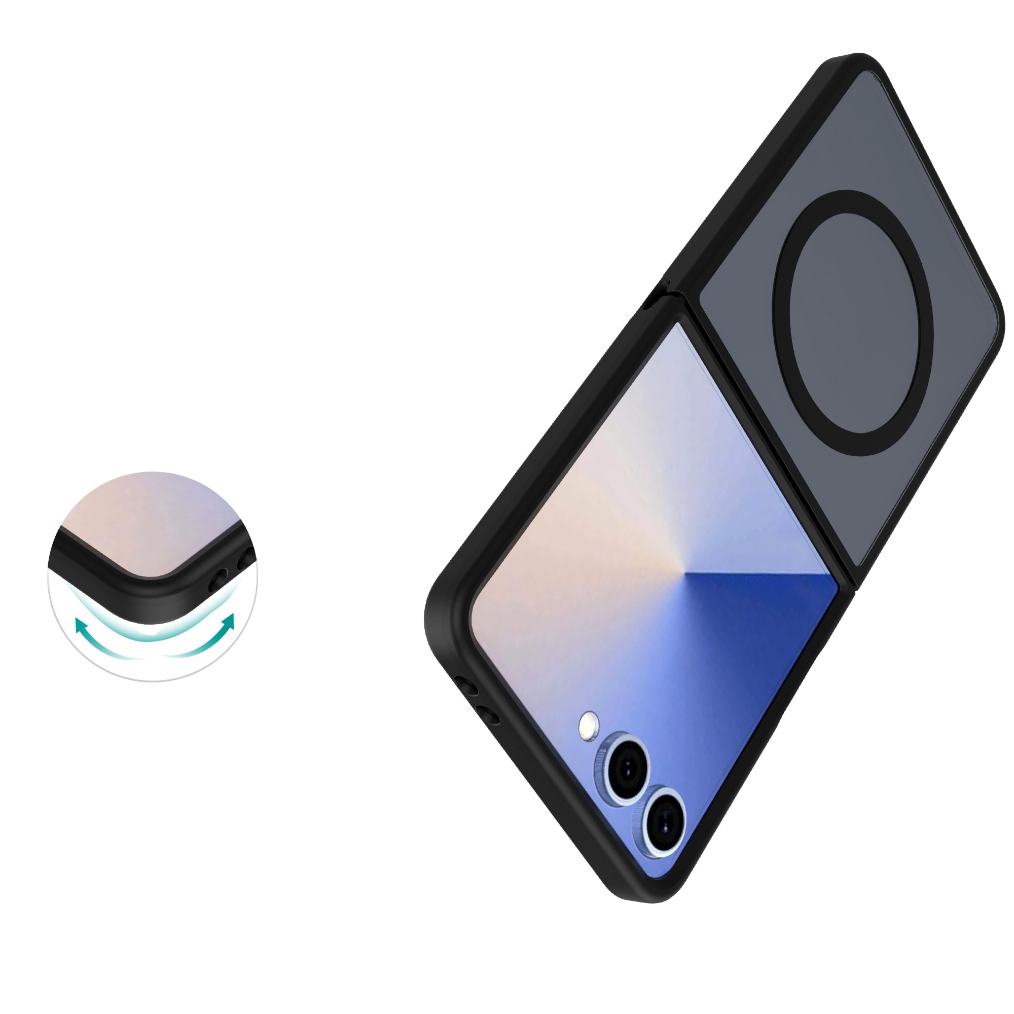 Magnetic Hybrid Skal Samsung Galaxy Z Flip 7 Frosted Black