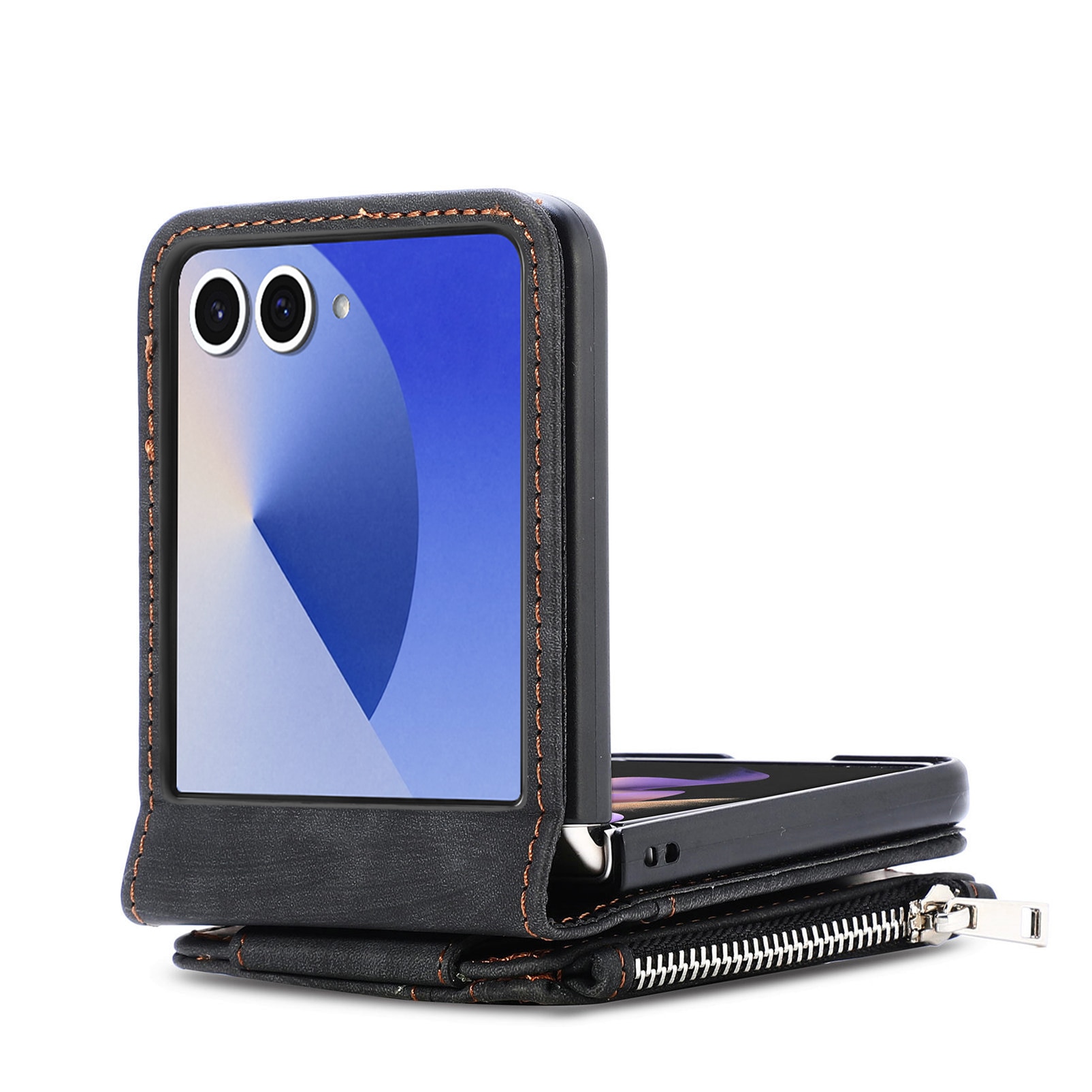 Mobilfodral Multi-slot Zipper Samsung Galaxy Z Flip 7 Svart