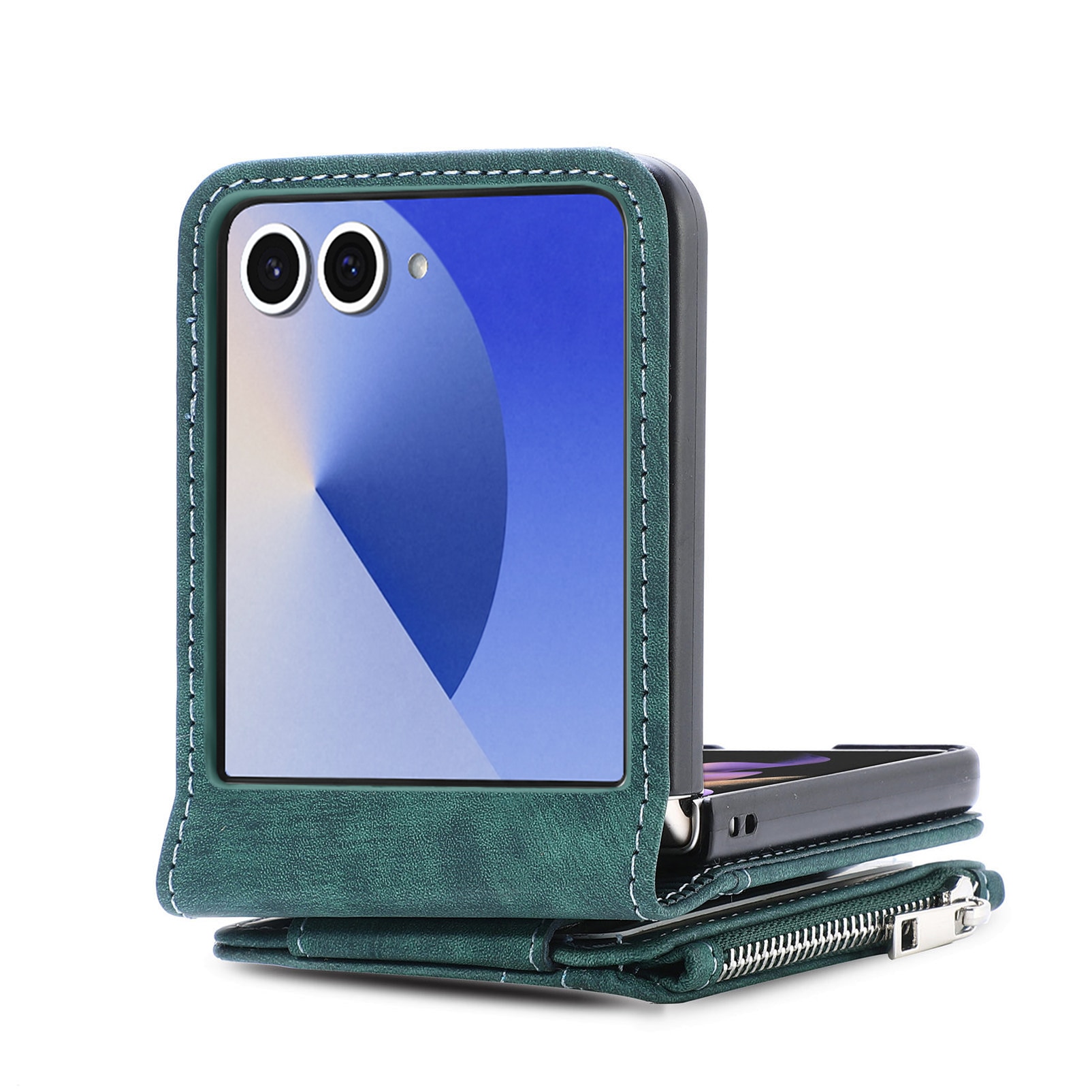 Mobilfodral Multi-slot Zipper Samsung Galaxy Z Flip 7 Grön