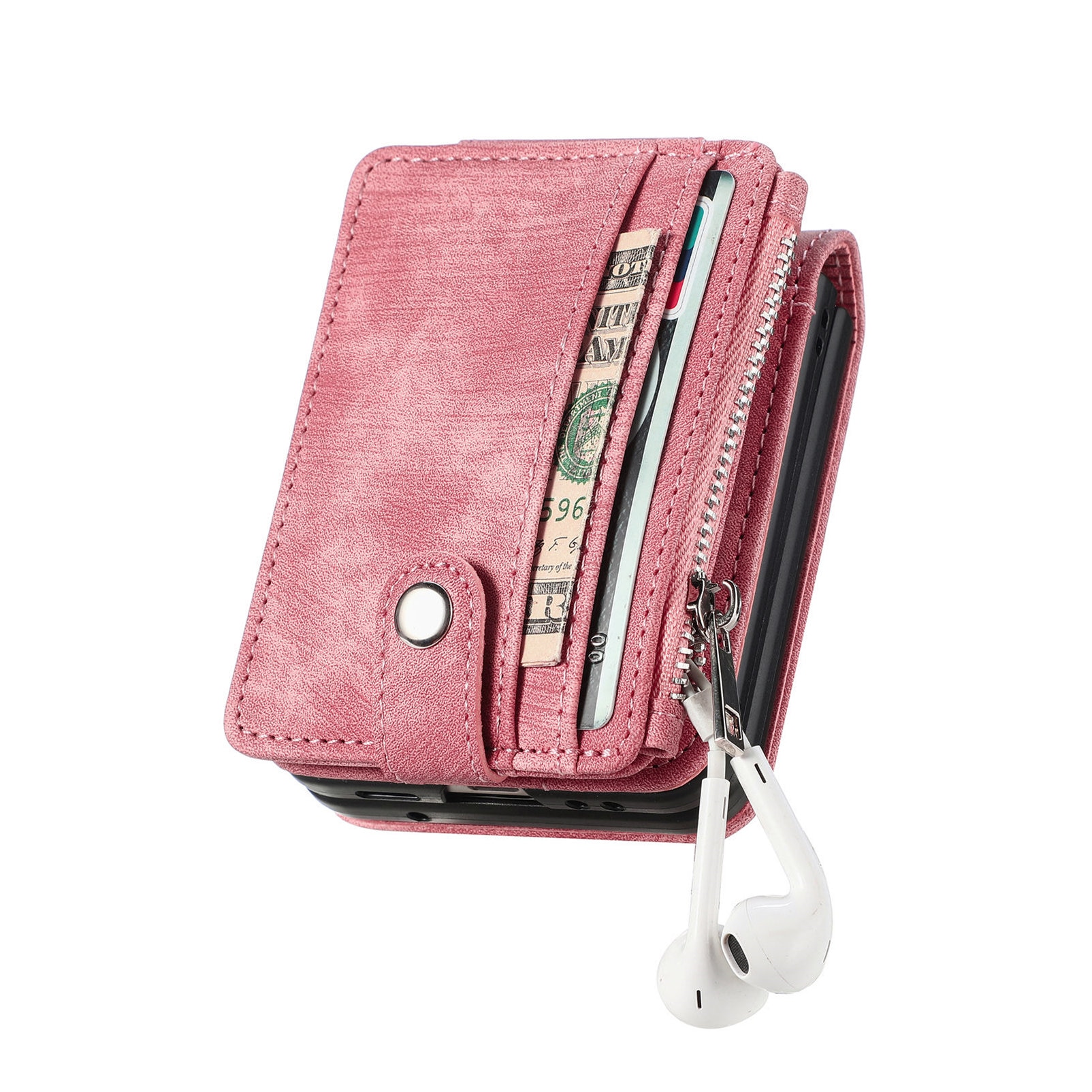 Mobilfodral Multi-slot Zipper Samsung Galaxy Z Flip 7 Rosa