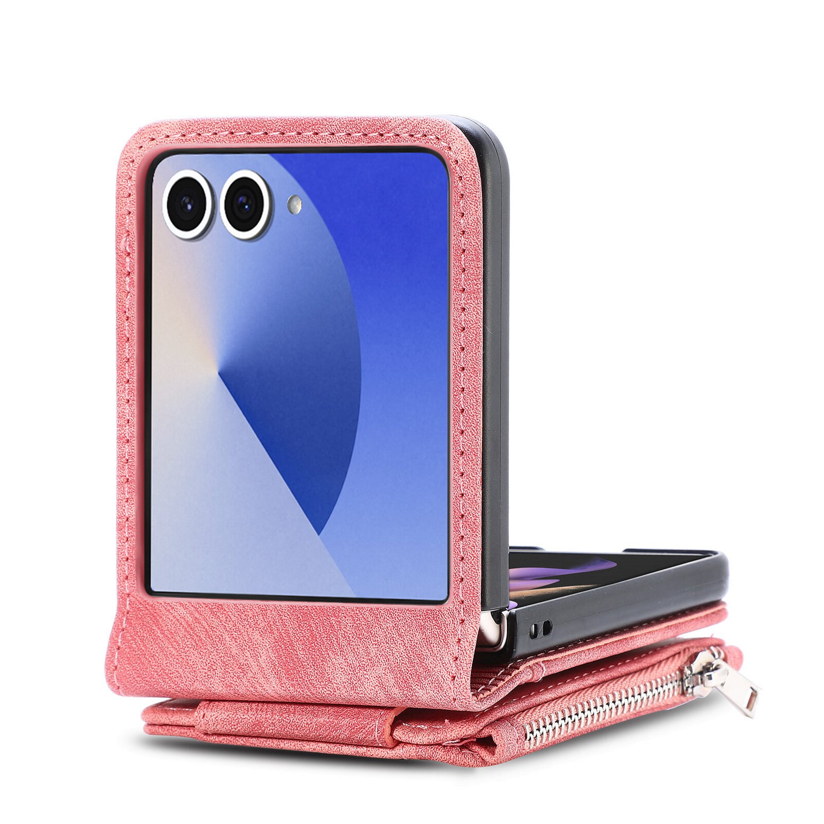 Mobilfodral Multi-slot Zipper Samsung Galaxy Z Flip 7 Rosa