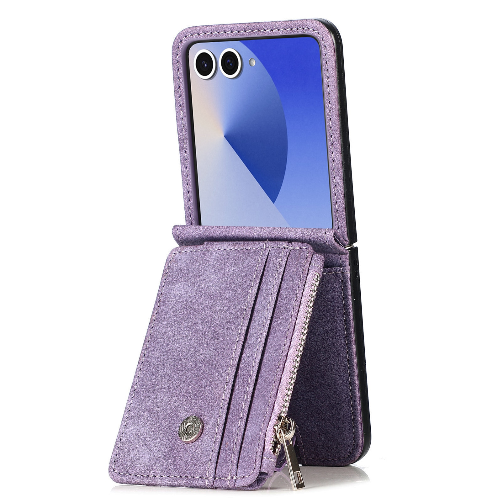 Mobilfodral Multi-slot Zipper Samsung Galaxy Z Flip 7 Lila