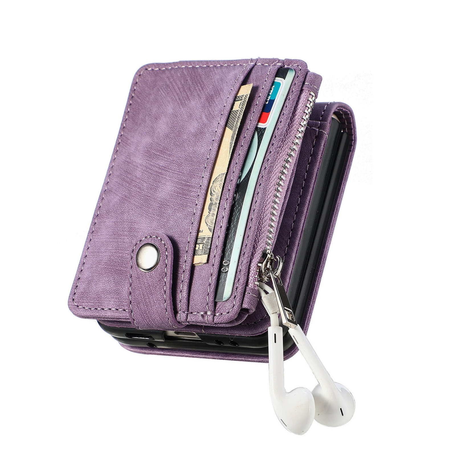 Mobilfodral Multi-slot Zipper Samsung Galaxy Z Flip 7 Lila