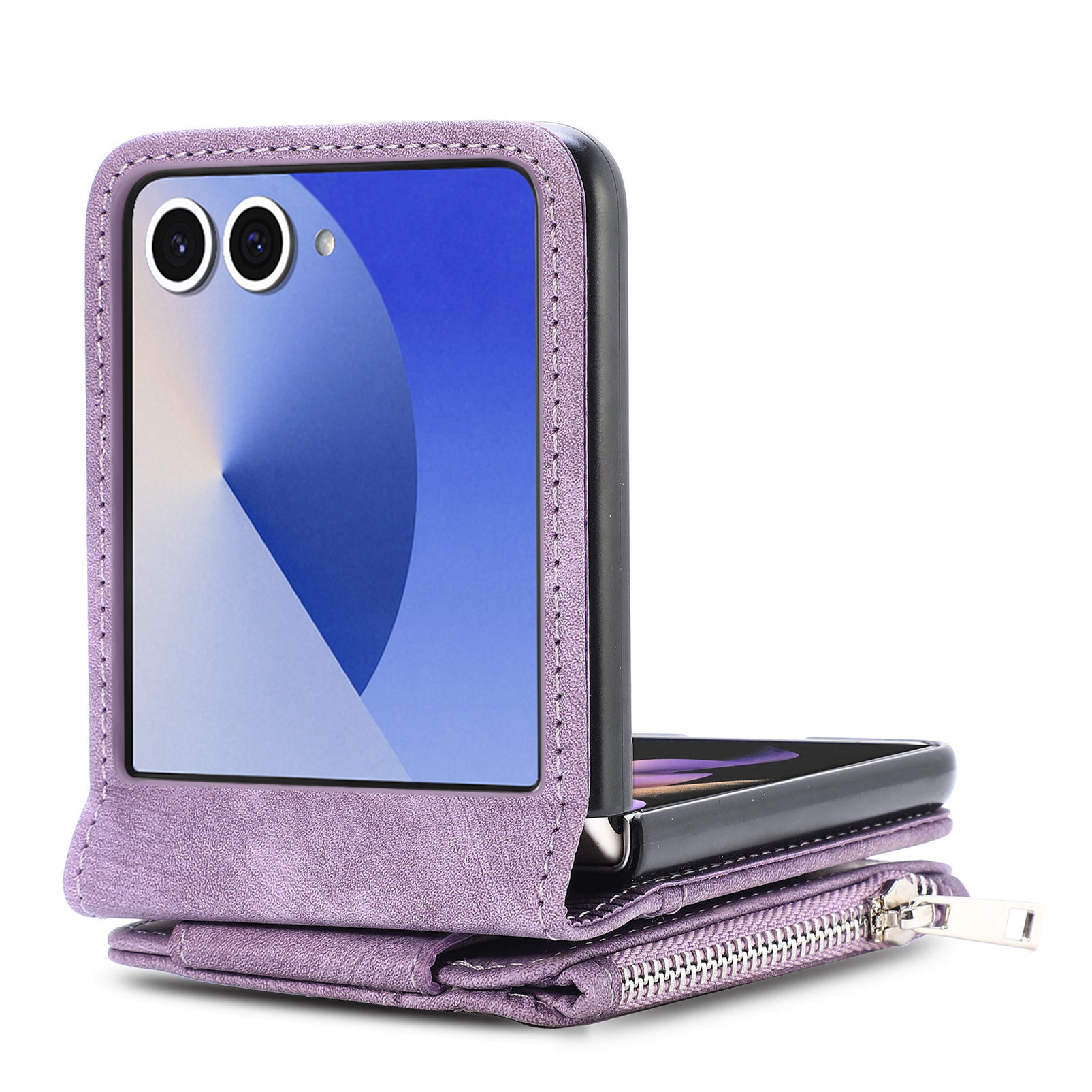 Mobilfodral Multi-slot Zipper Samsung Galaxy Z Flip 7 Lila