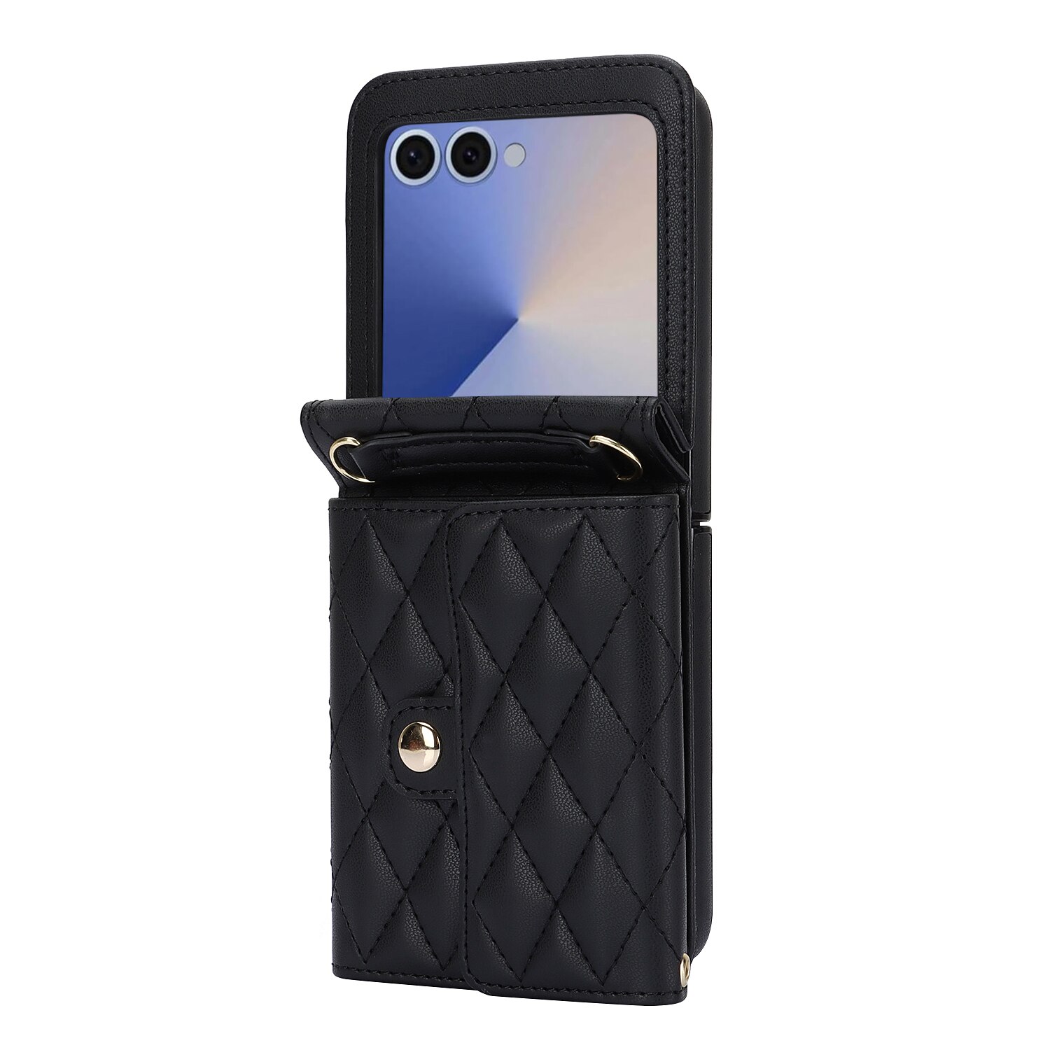 Plånboksväska RFID-skydd Samsung Galaxy Z Flip 7 Quilted Svart