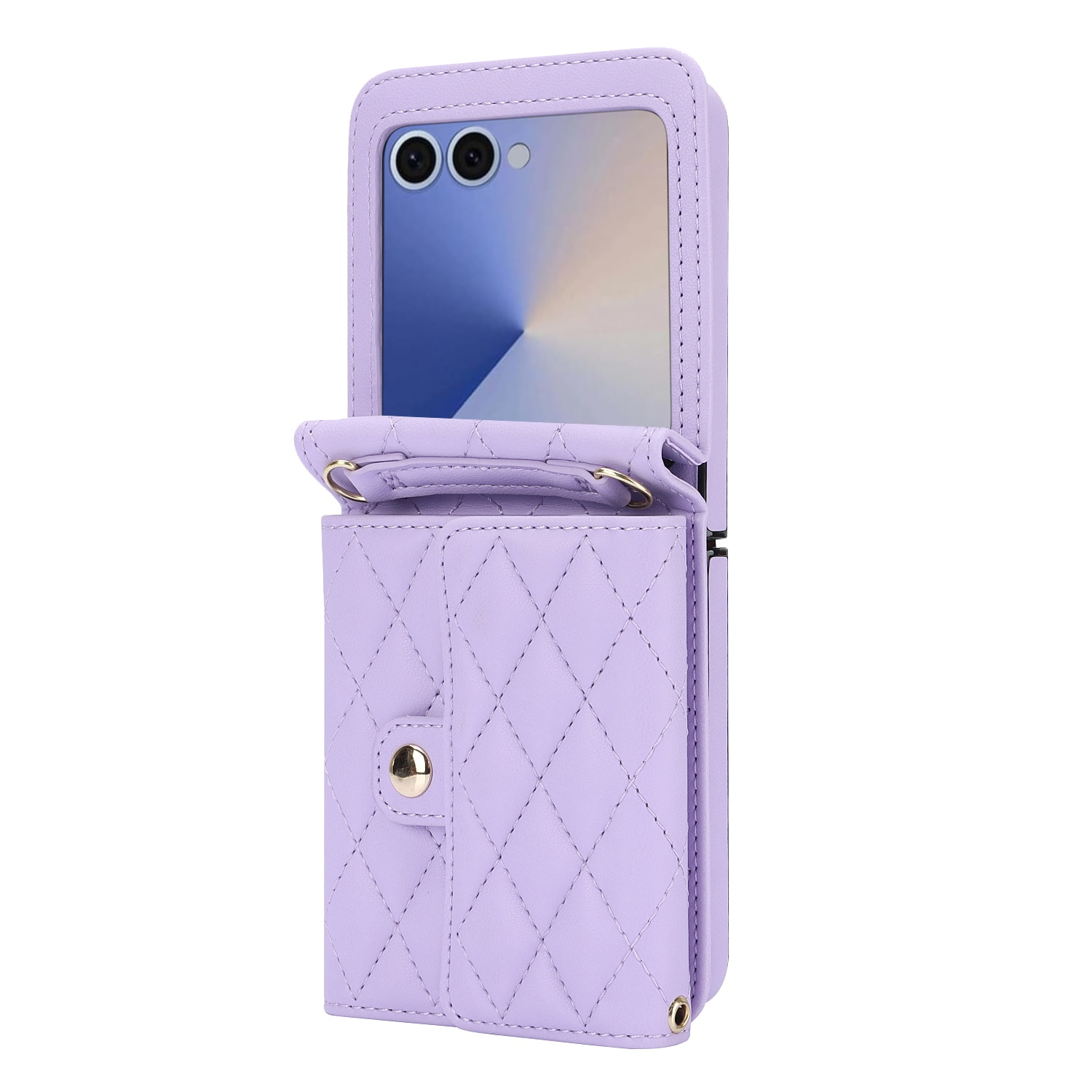 Plånboksväska RFID-skydd Samsung Galaxy Z Flip 7 Quilted Lila