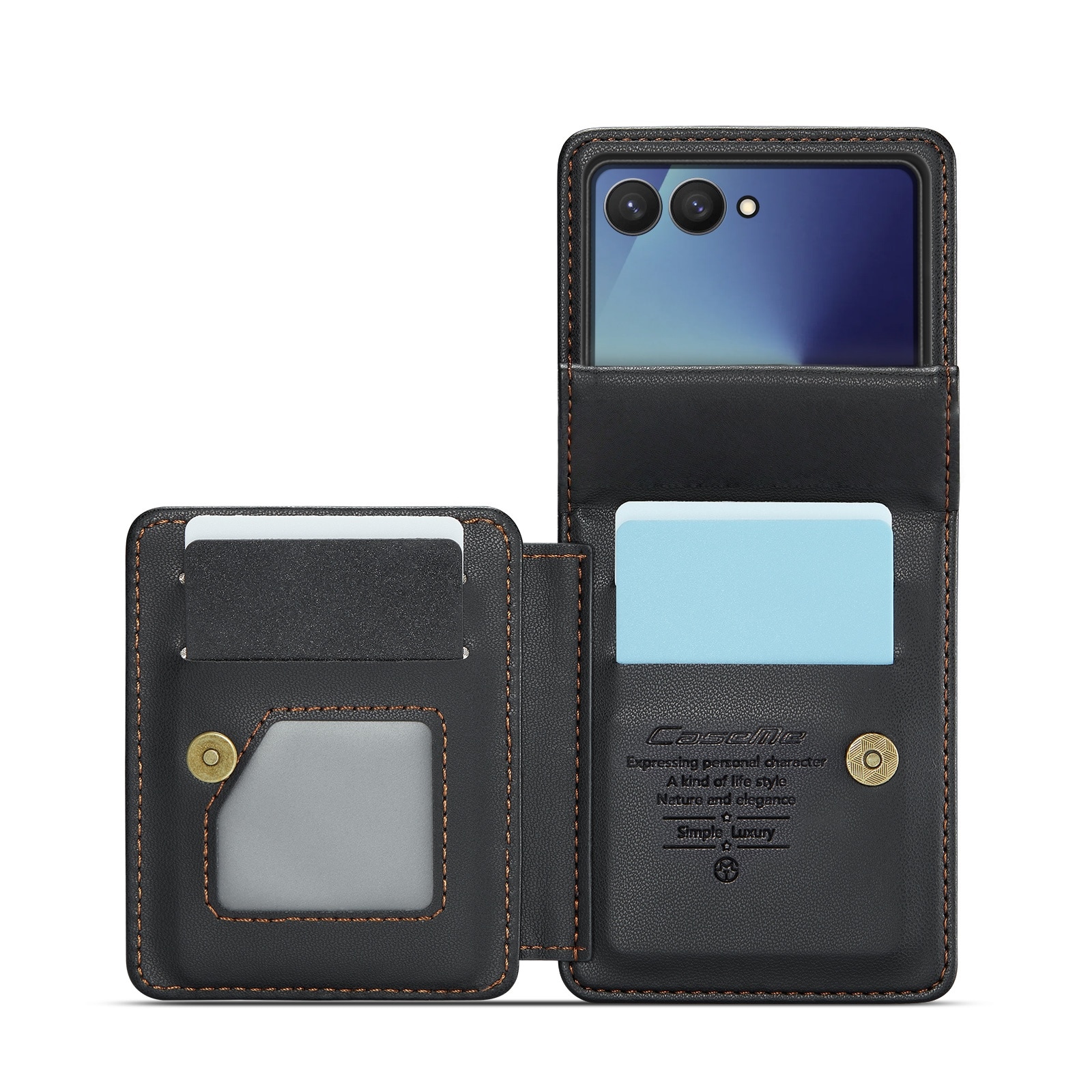 Plånboksskal RFID-skydd Samsung Galaxy Z Flip 7 Svart