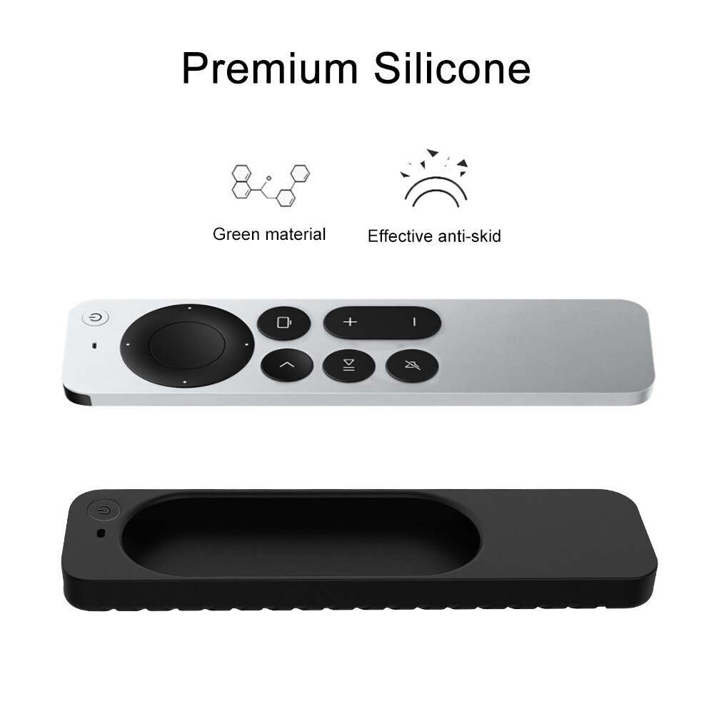 Räfflad Silikonskal Apple TV 4K Siri Fjärrkontroll svart