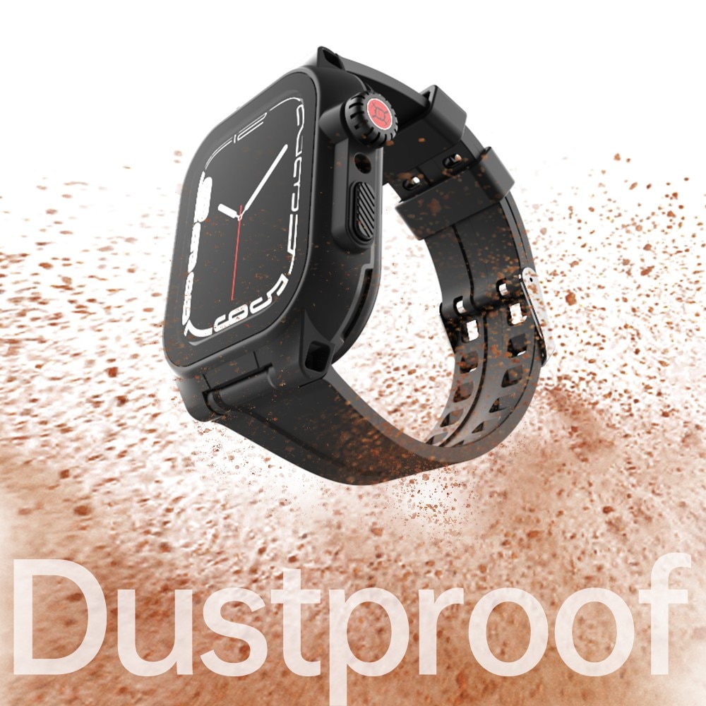Vattentätt Skal + Silikonarmband Apple Watch 45mm Series 9 svart