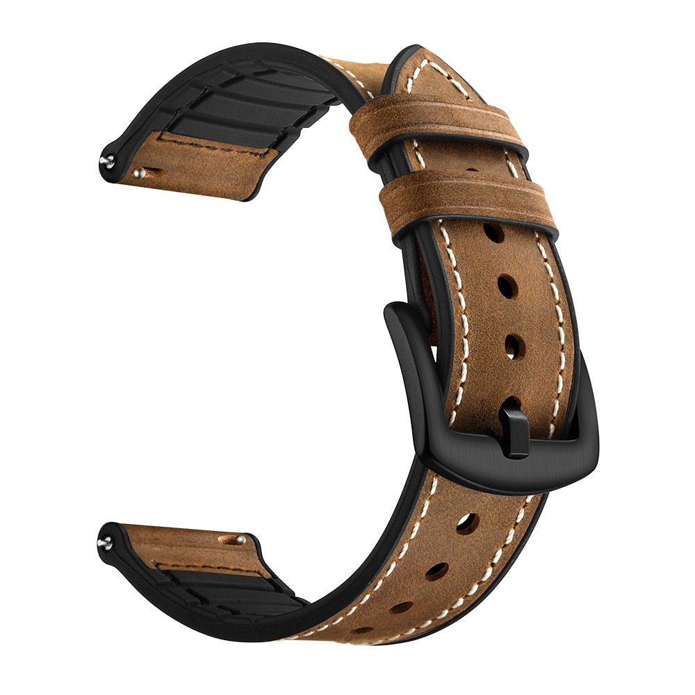 Premium Läderarmband Hama Fit Watch 4910 brun