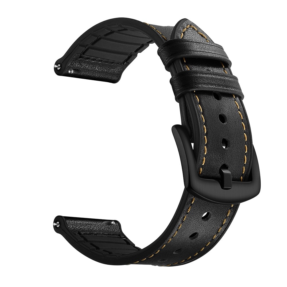 Premium Läderarmband Samsung Galaxy Watch 5 Pro 45mm svart