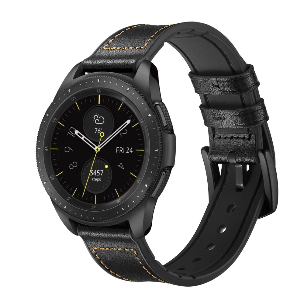 Premium Läderarmband Samsung Galaxy Watch 4 Classic 42mm svart