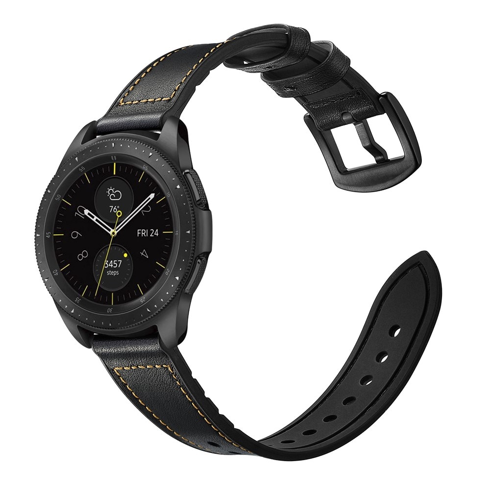 Premium Läderarmband Samsung Galaxy Watch 4 Classic 42mm svart