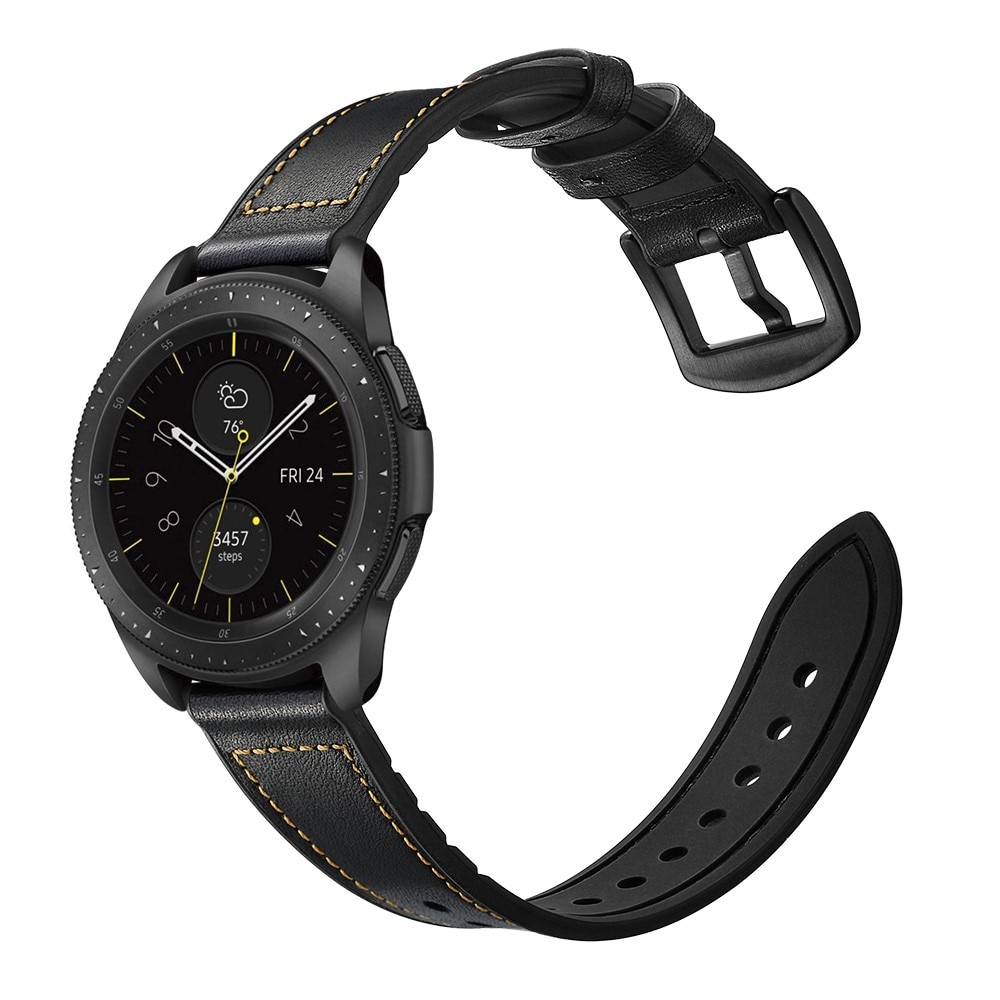 Premium Läderarmband Samsung Galaxy Watch 5 Pro 45mm svart