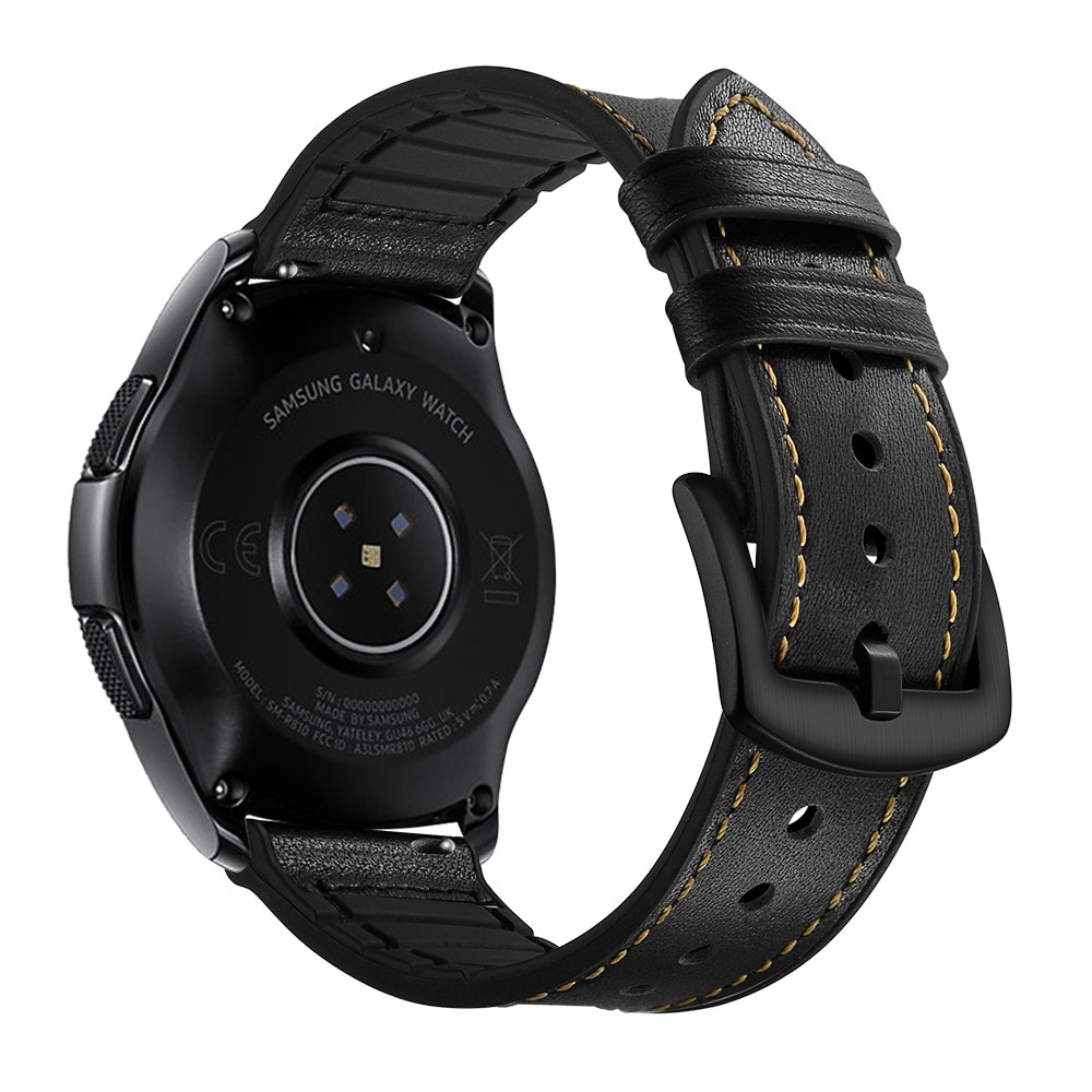 Premium Läderarmband Samsung Galaxy Watch 5 Pro 45mm svart